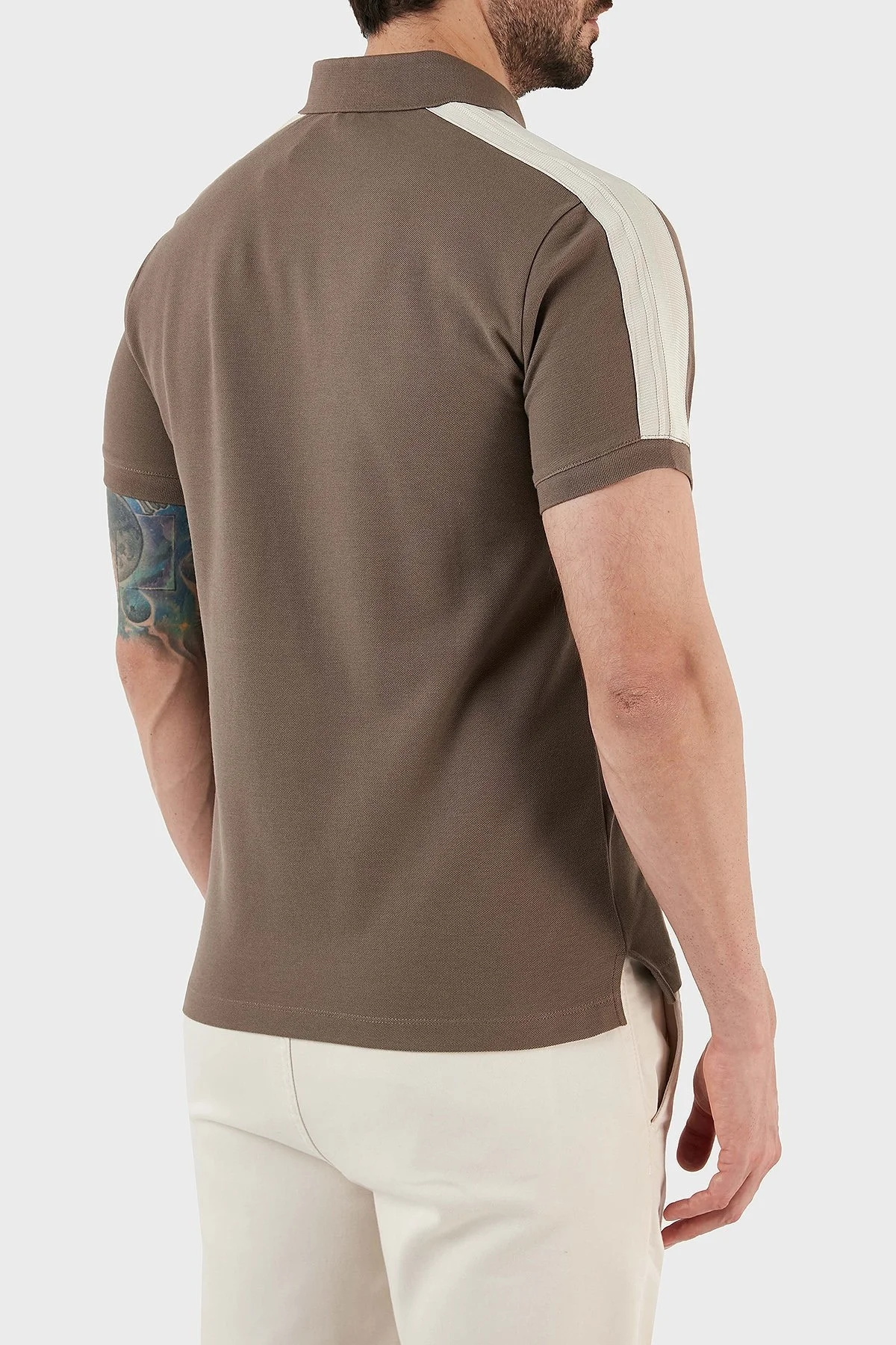Emporio Armani Pamuklu Regular Fit Düğmeli Erkek Polo T Shirt 3R1F77 1JCYZ 0440 KAHVE - 5
