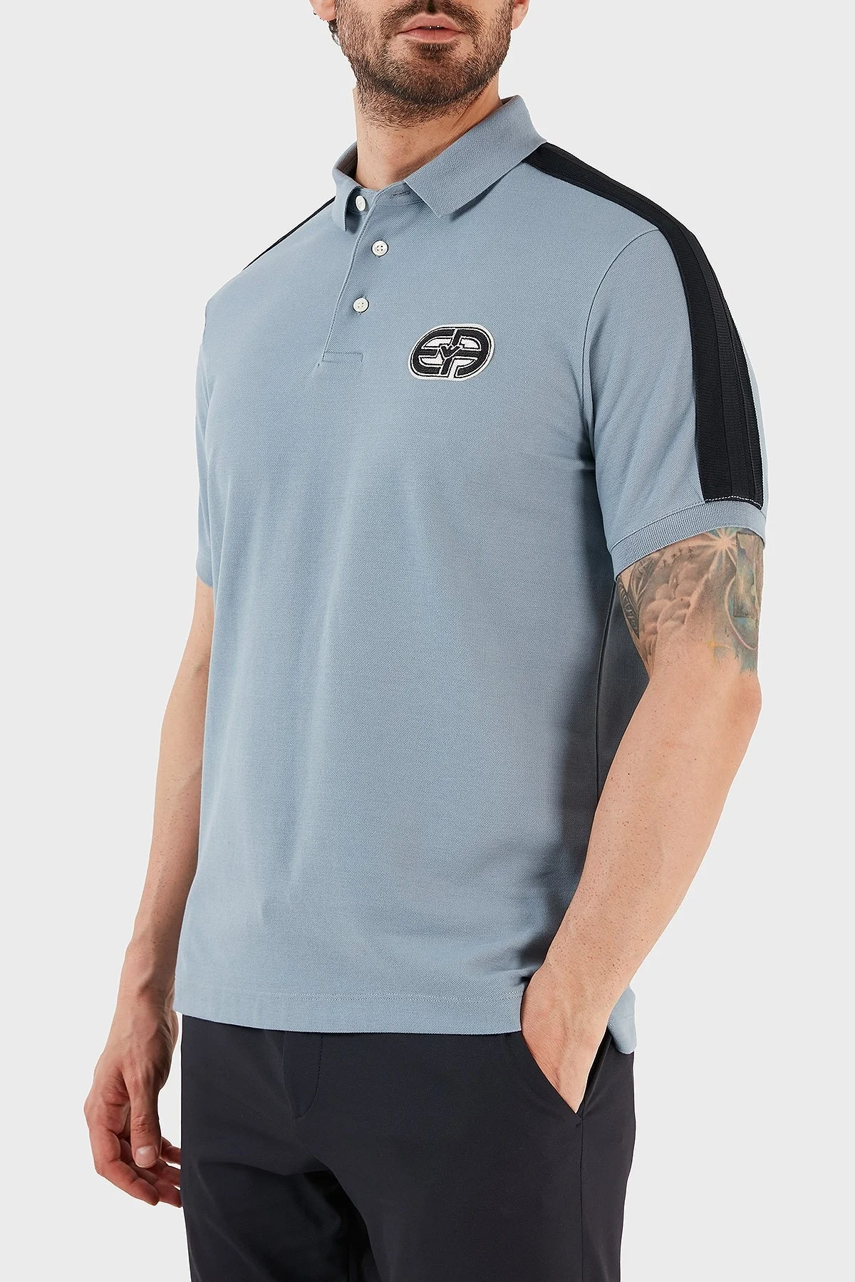 Emporio Armani Pamuklu Regular Fit Düğmeli Erkek Polo T Shirt 3R1F77 1JCYZ 0738 MAVİ - 2