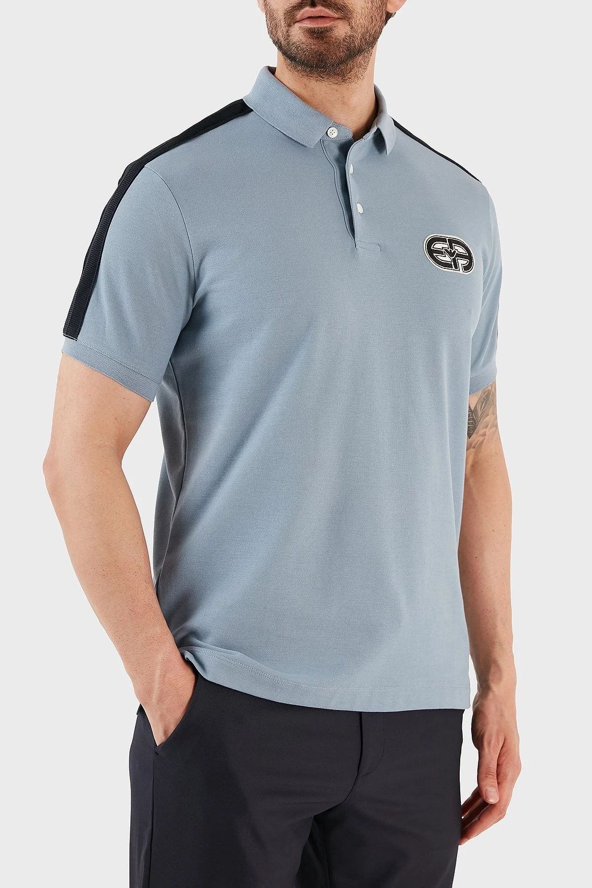 Emporio Armani Pamuklu Regular Fit Düğmeli Erkek Polo T Shirt 3R1F77 1JCYZ 0738 MAVİ - 3