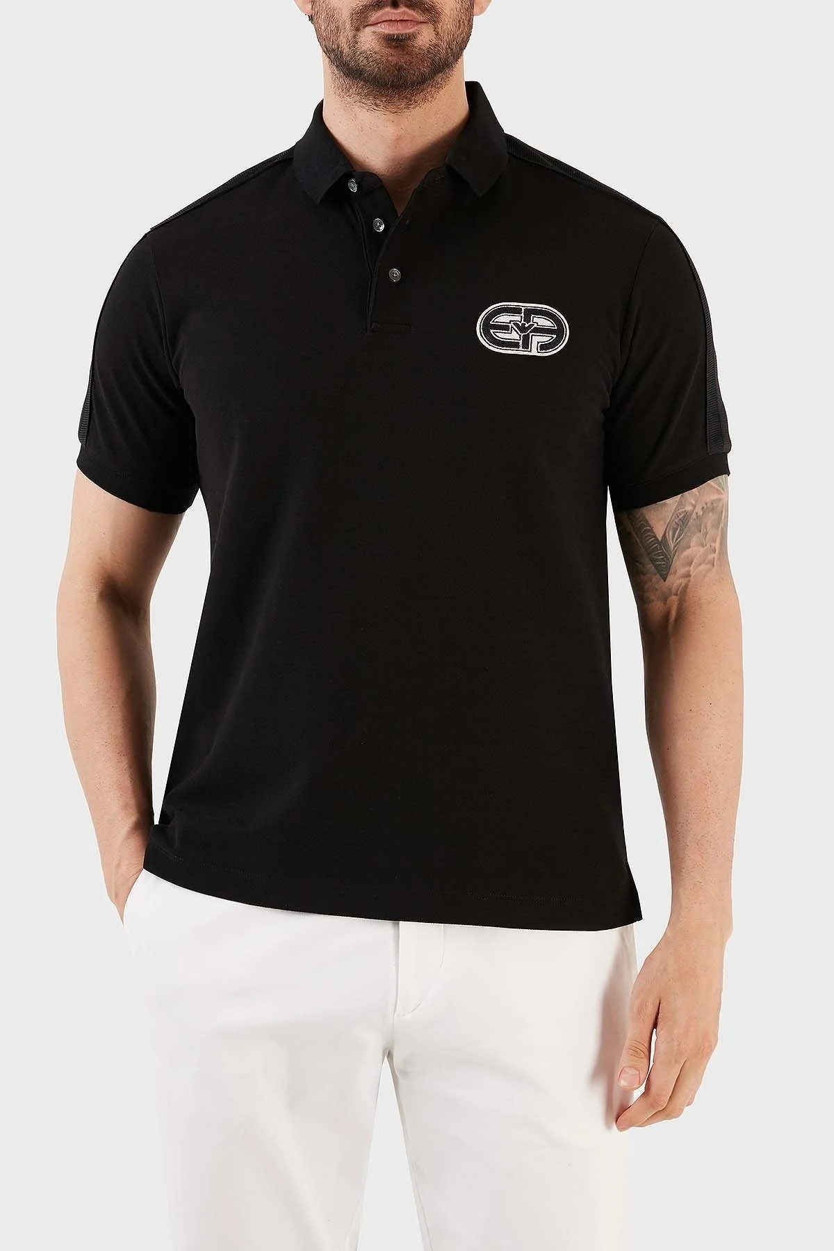 Emporio Armani Pamuklu Regular Fit Düğmeli Erkek Polo T Shirt 3R1F77 1JCYZ 0999 SİYAH - 1