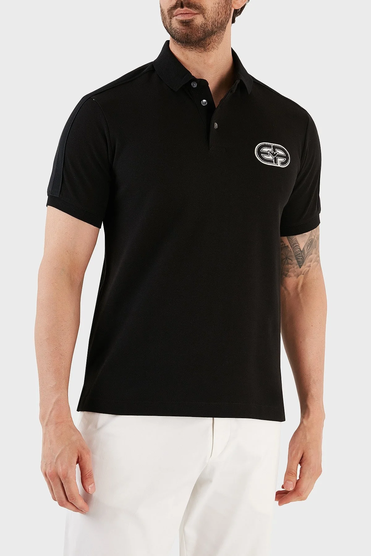 Emporio Armani Pamuklu Regular Fit Düğmeli Erkek Polo T Shirt 3R1F77 1JCYZ 0999 SİYAH - 3