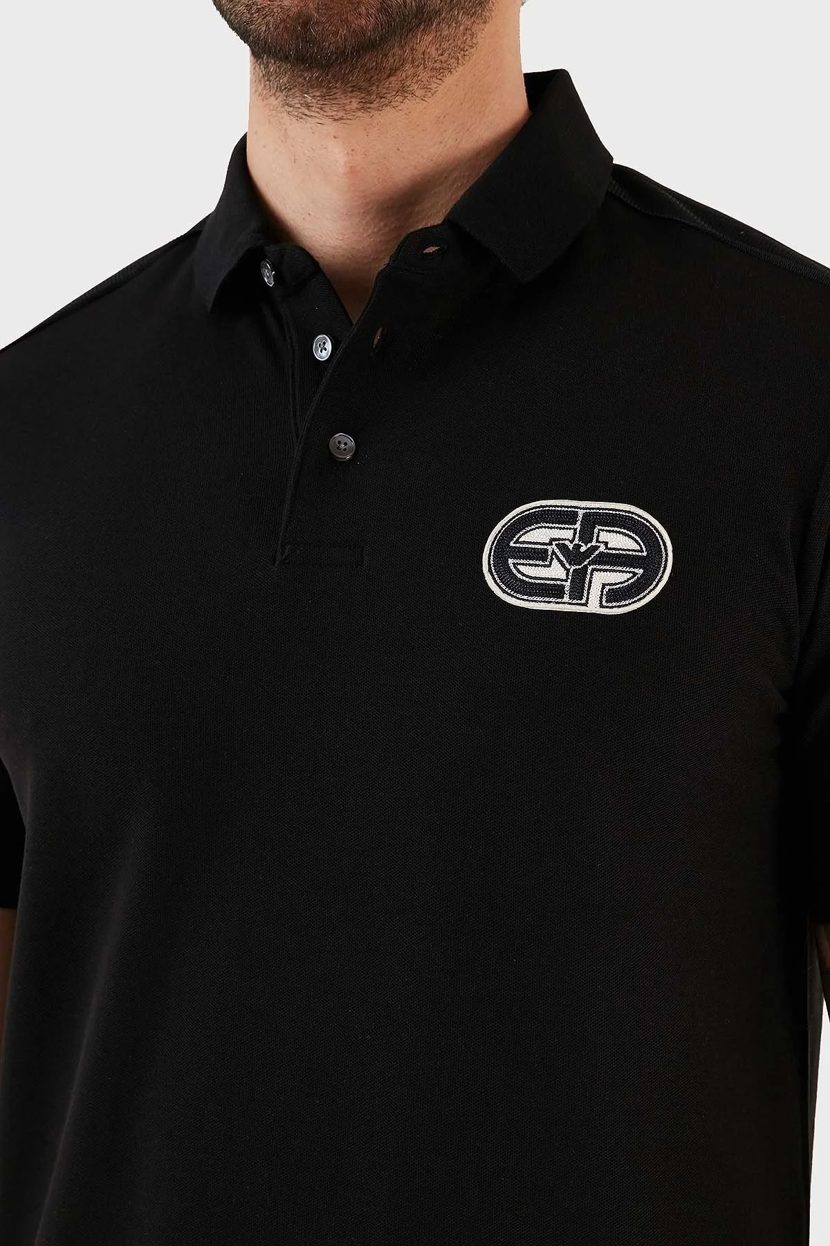 Emporio Armani Pamuklu Regular Fit Düğmeli Erkek Polo T Shirt 3R1F77 1JCYZ 0999 SİYAH - 4
