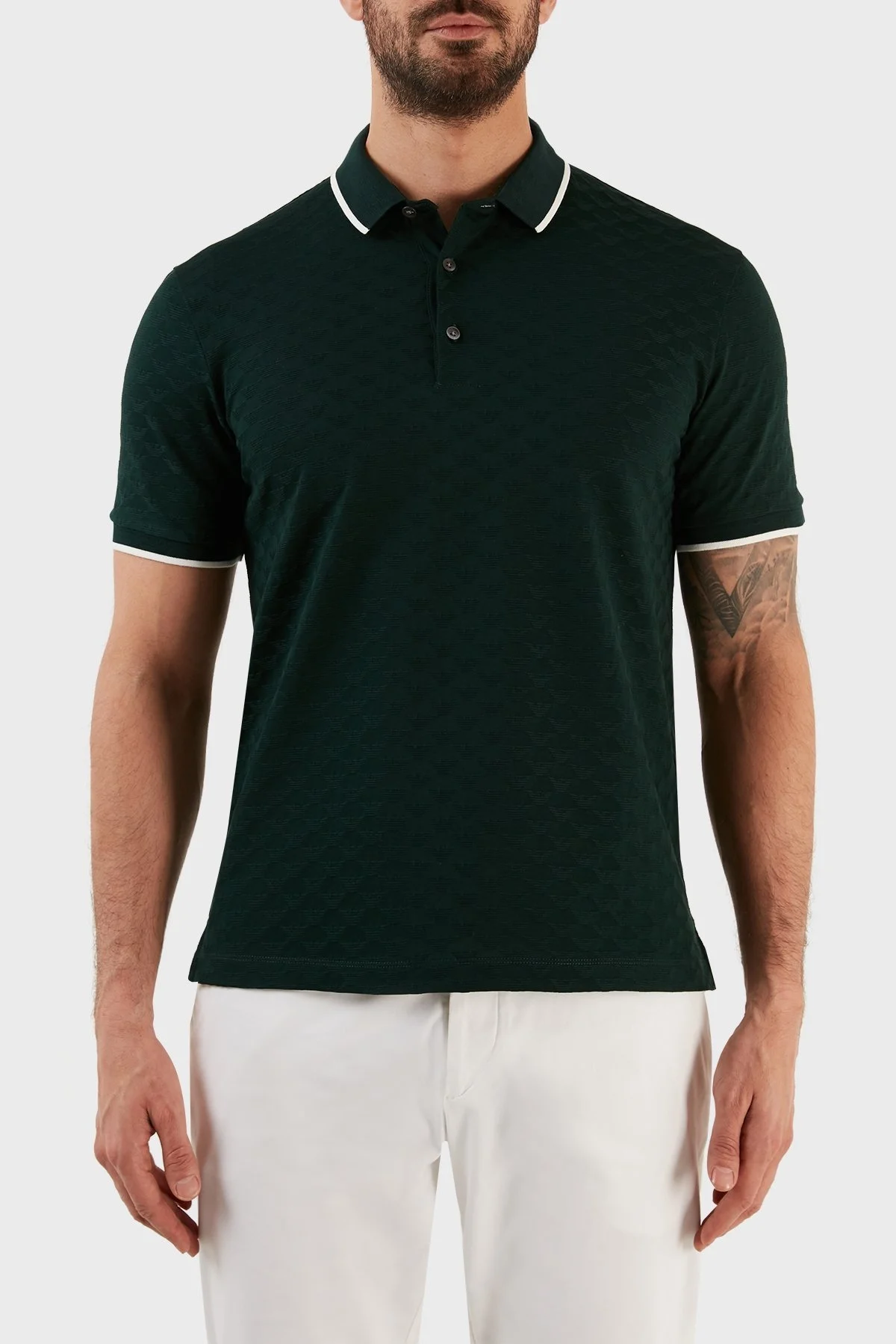 Emporio Armani Pamuklu Regular Fit Düğmeli Erkek Polo T Shirt 8N1FP0 1JHWZ 0590 HAKİ - 1