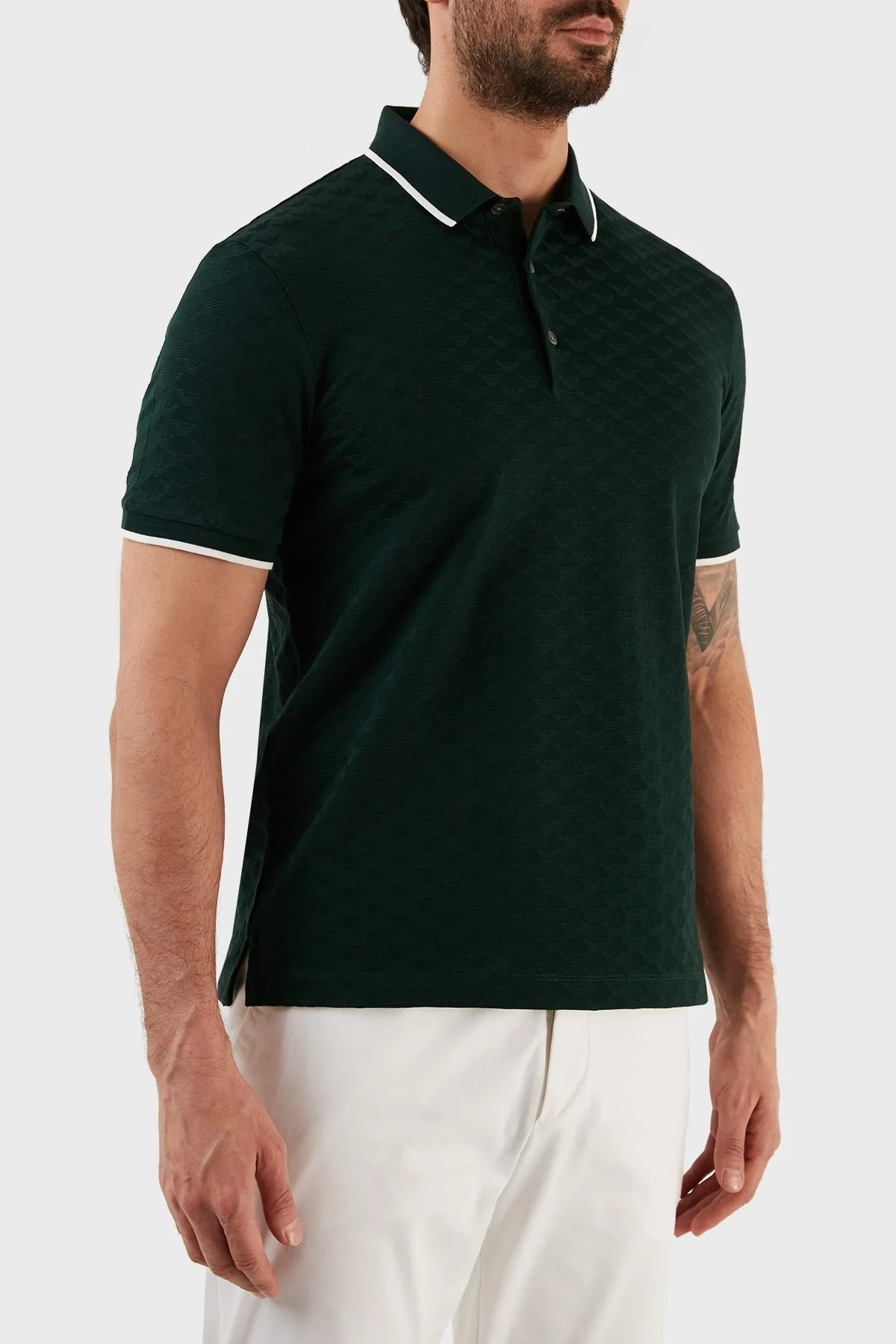 Emporio Armani Pamuklu Regular Fit Düğmeli Erkek Polo T Shirt 8N1FP0 1JHWZ 0590 HAKİ - 3