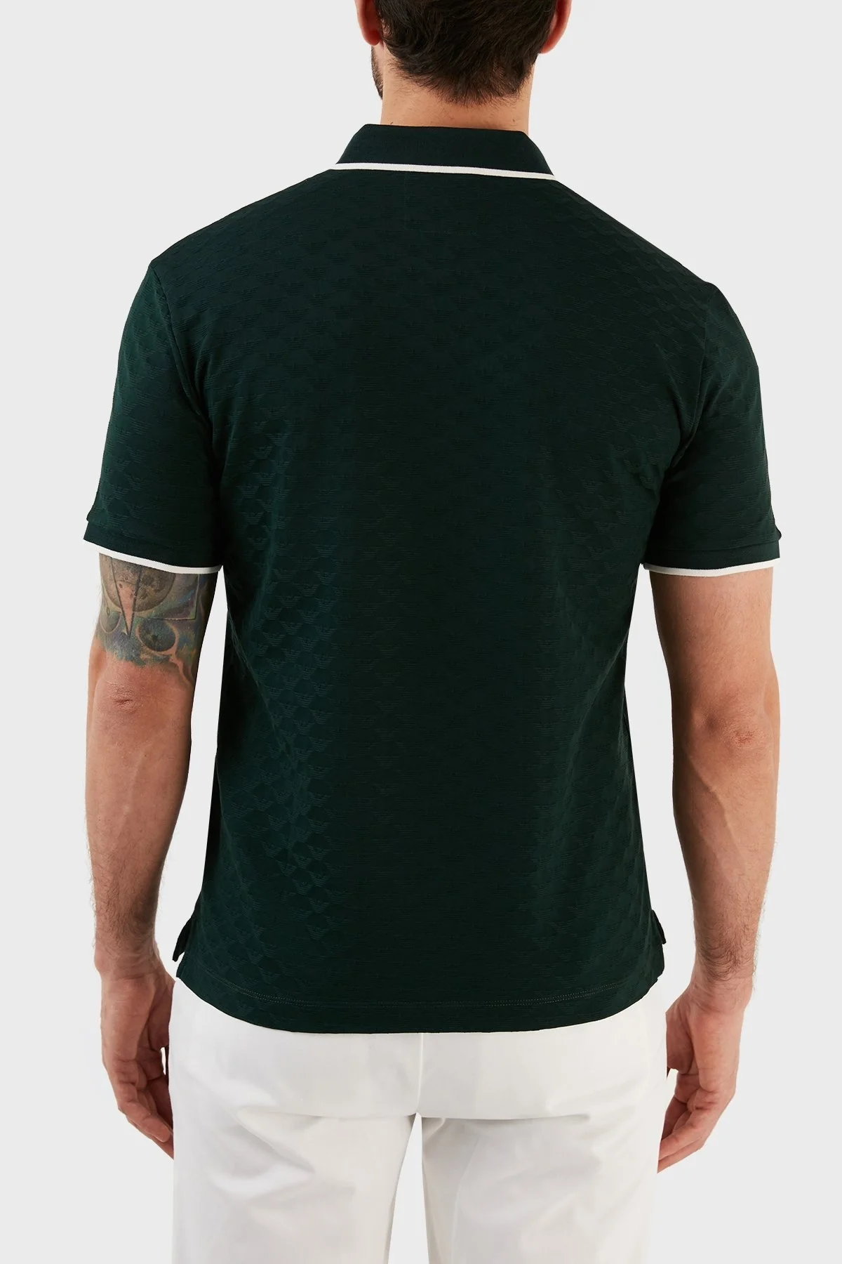 Emporio Armani Pamuklu Regular Fit Düğmeli Erkek Polo T Shirt 8N1FP0 1JHWZ 0590 HAKİ - 5