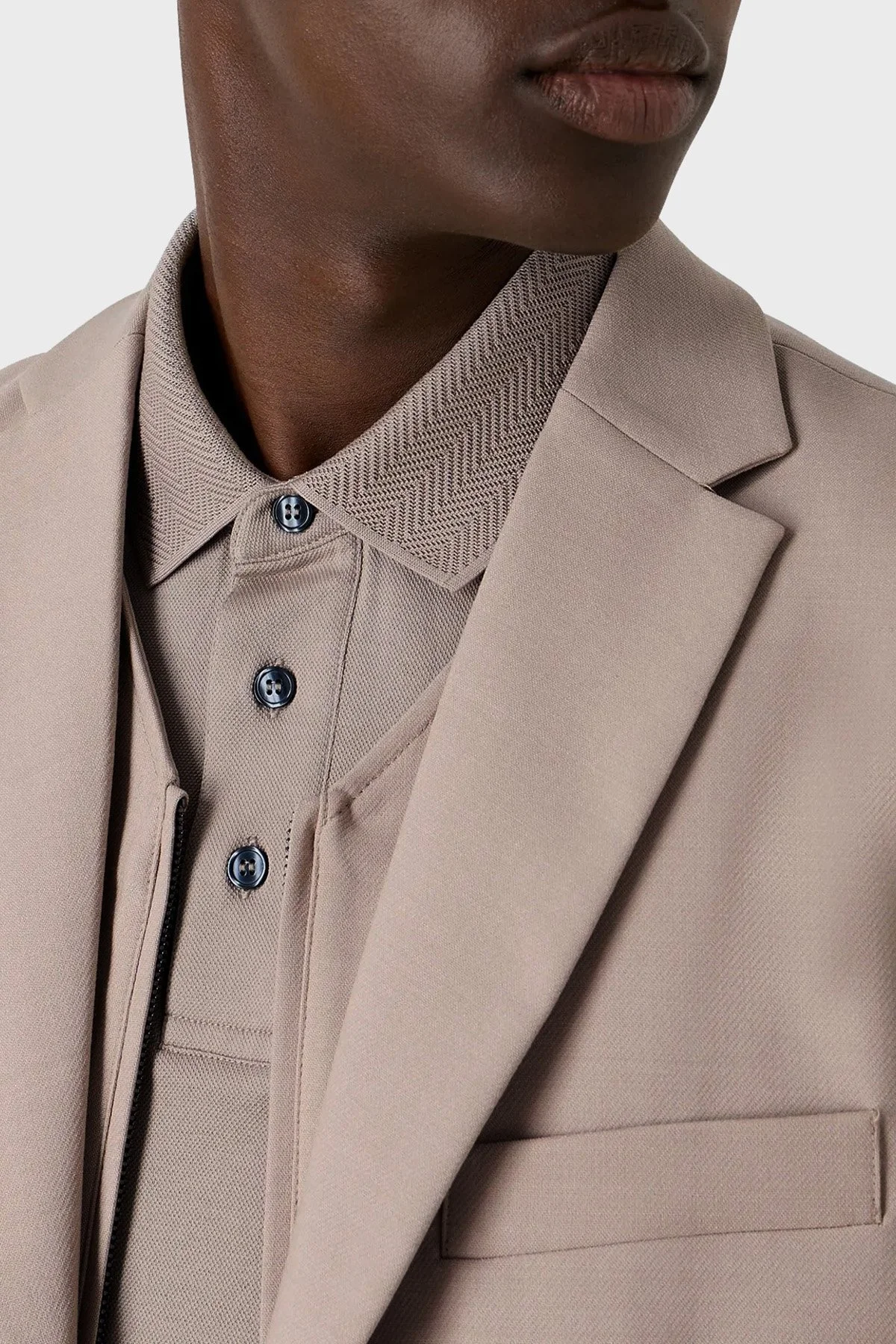 Emporio Armani Pamuklu Regular Fit Düğmeli Erkek Polo Yaka T Shirt 3D1FF2 1JTKZ 01M5 BEJ - 2