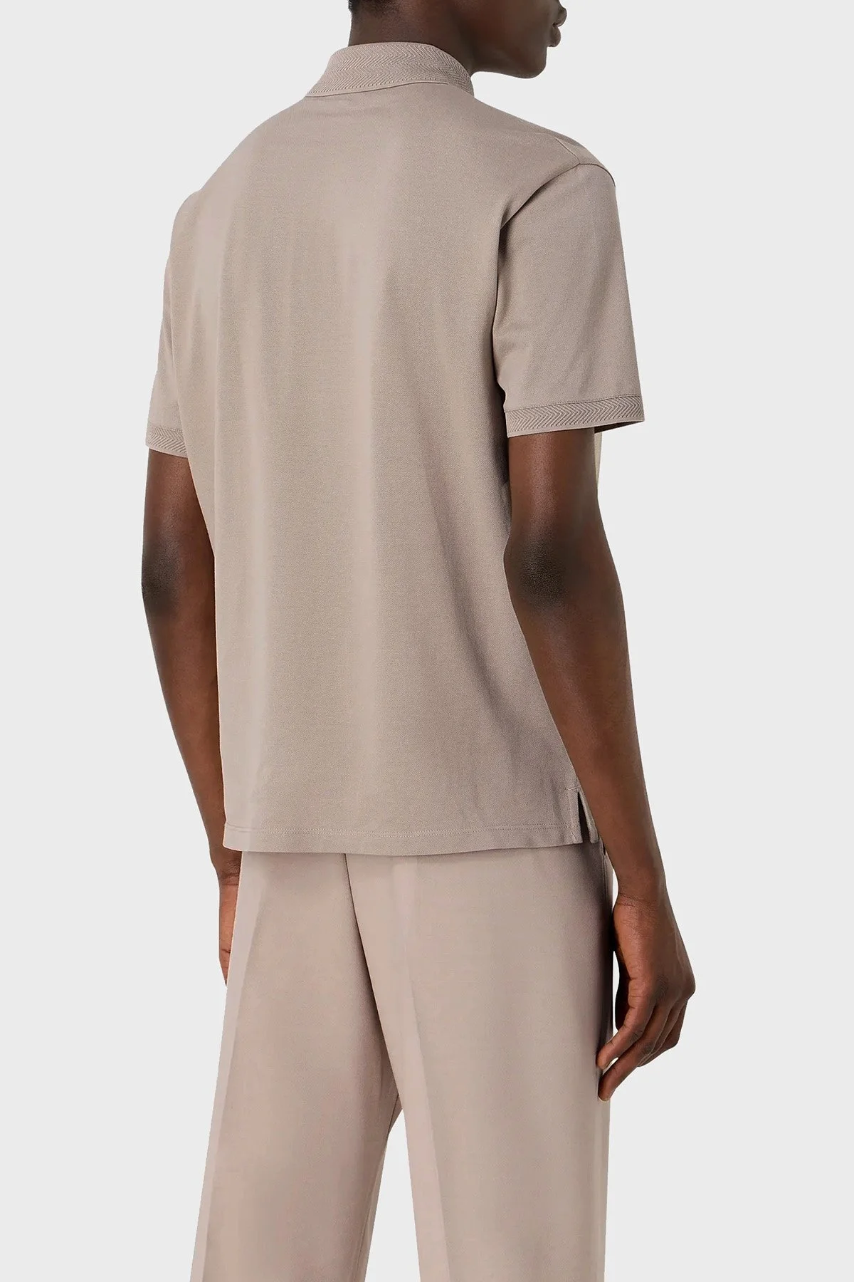 Emporio Armani Pamuklu Regular Fit Düğmeli Erkek Polo Yaka T Shirt 3D1FF2 1JTKZ 01M5 BEJ - 3