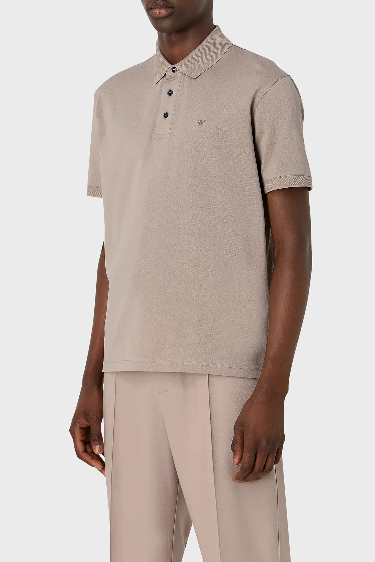 Emporio Armani Pamuklu Regular Fit Düğmeli Erkek Polo Yaka T Shirt 3D1FF2 1JTKZ 01M5 BEJ - 1