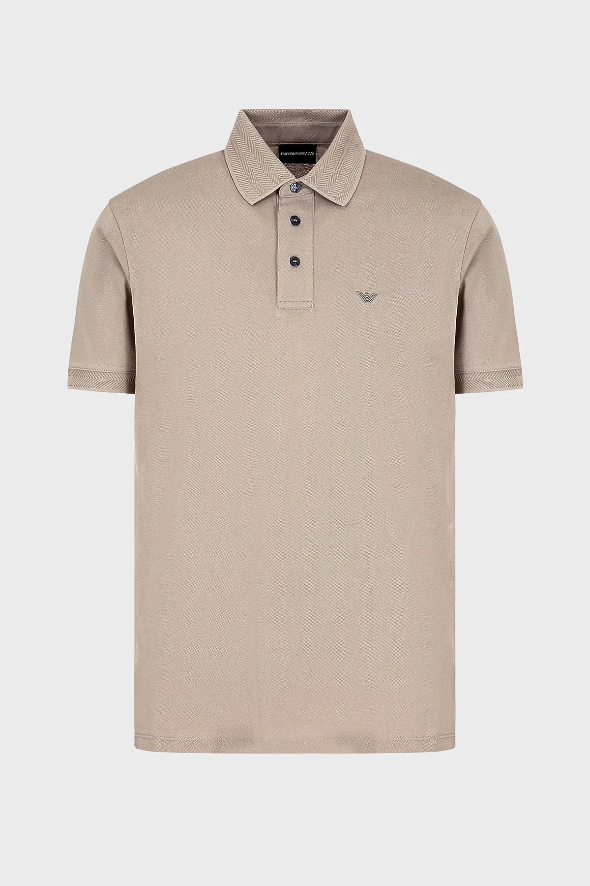 Emporio Armani Pamuklu Regular Fit Düğmeli Erkek Polo Yaka T Shirt 3D1FF2 1JTKZ 01M5 BEJ - 4