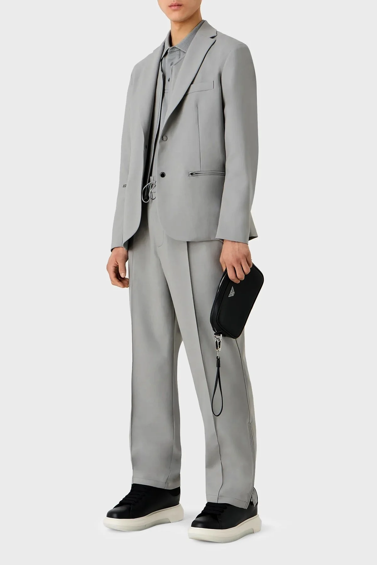 Emporio Armani Pamuklu Regular Fit Düğmeli Erkek Polo Yaka T Shirt 3D1FF2 1JTKZ 06G1 GRİ - 2