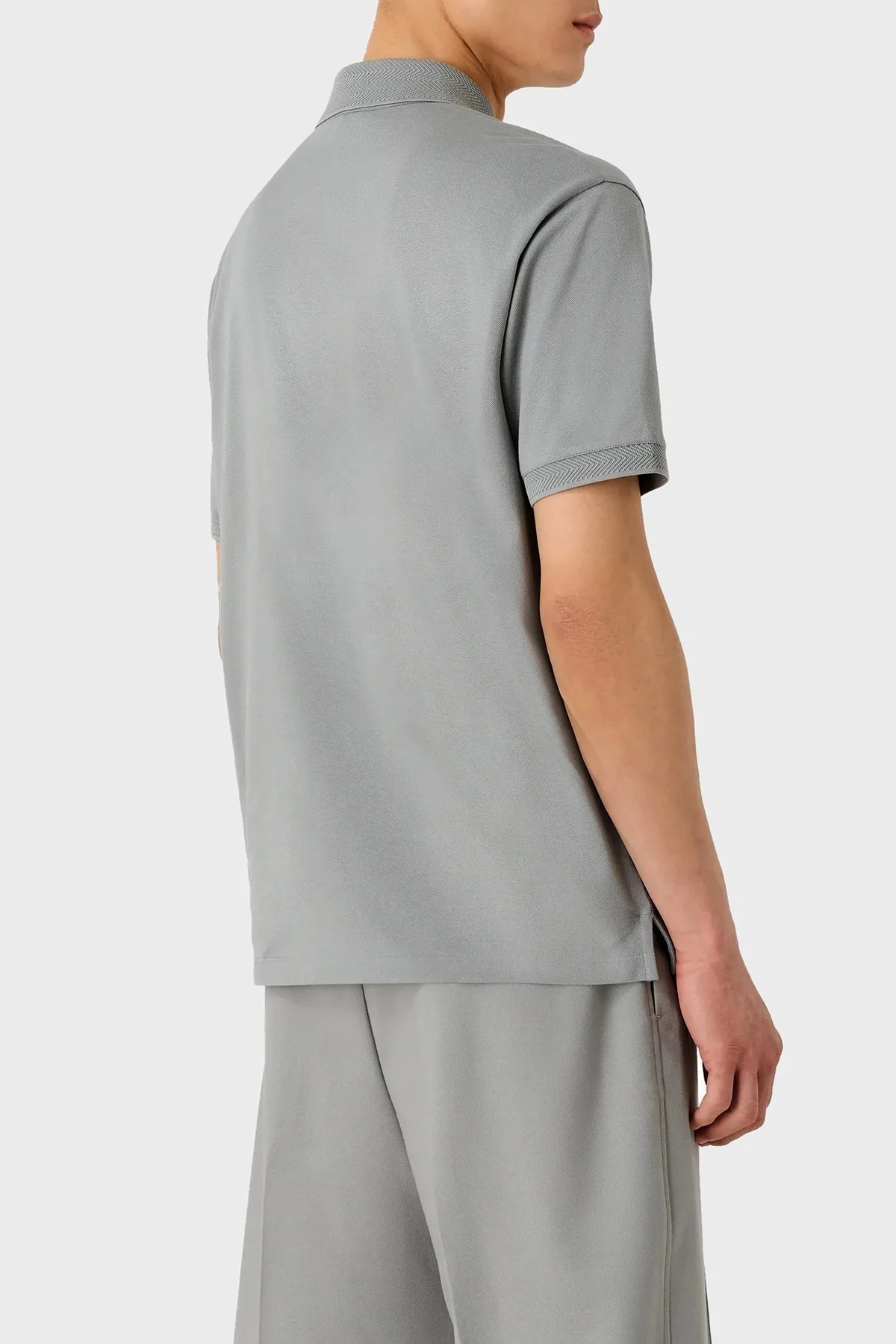Emporio Armani Pamuklu Regular Fit Düğmeli Erkek Polo Yaka T Shirt 3D1FF2 1JTKZ 06G1 GRİ - 3