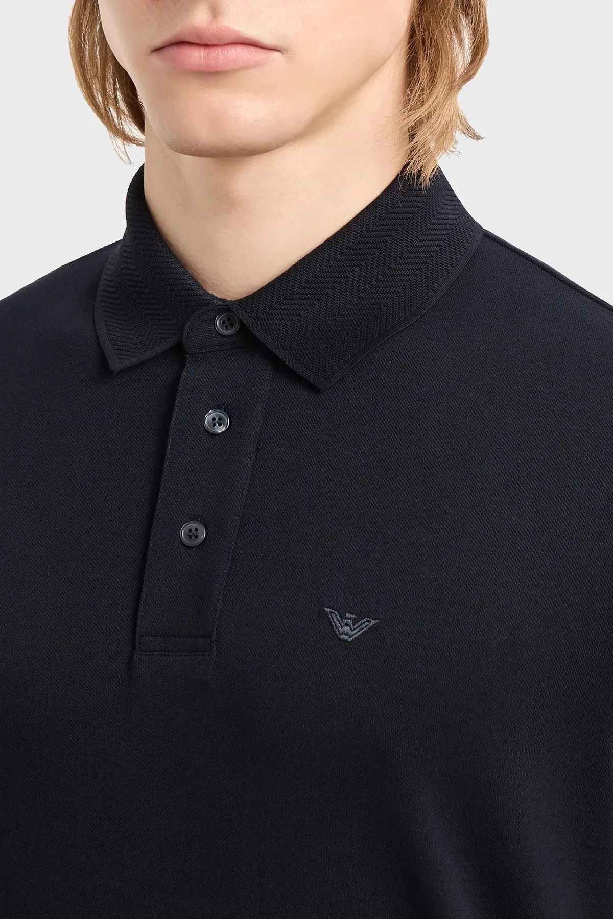 Emporio Armani Pamuklu Regular Fit Düğmeli Erkek Polo Yaka T Shirt 3D1FF2 1JTKZ 0920 LACİVERT - 6
