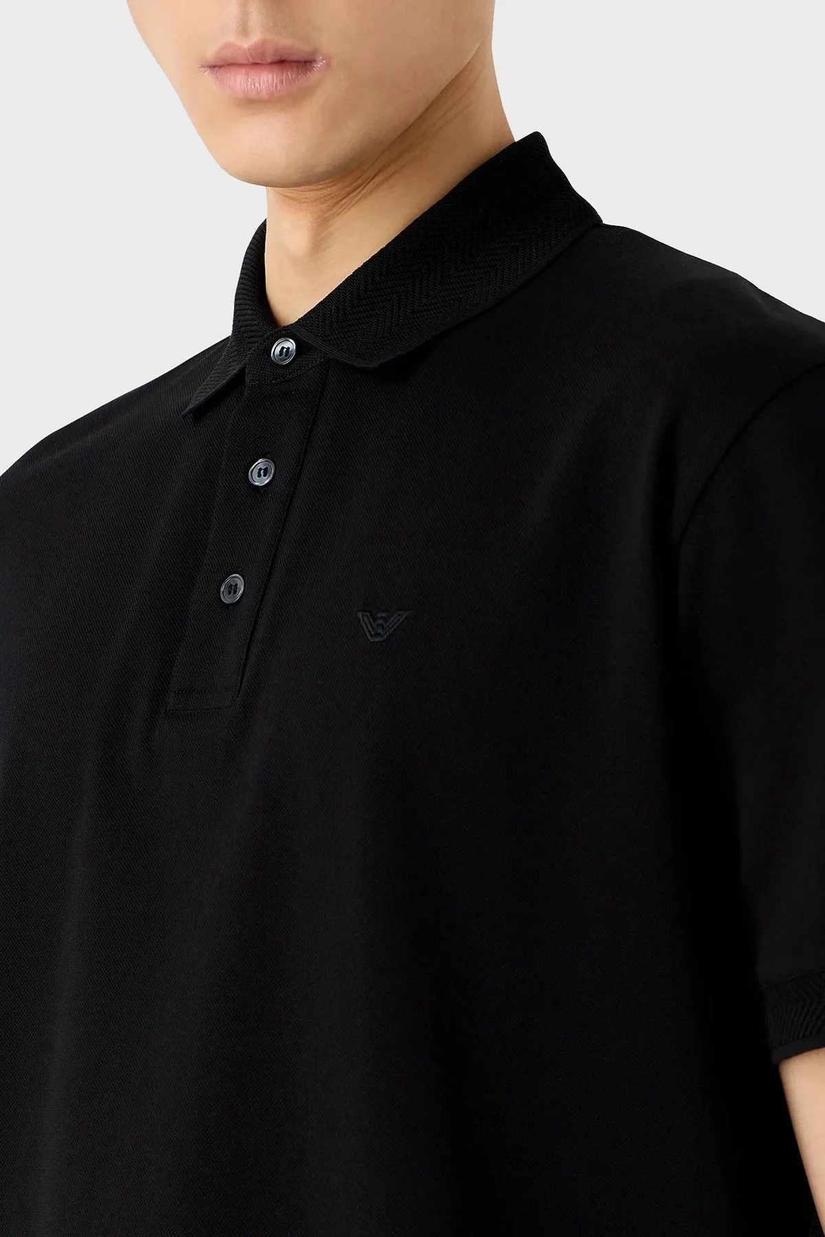 Emporio Armani Pamuklu Regular Fit Düğmeli Erkek Polo Yaka T Shirt 3D1FF2 1JTKZ 0999 SİYAH - 6