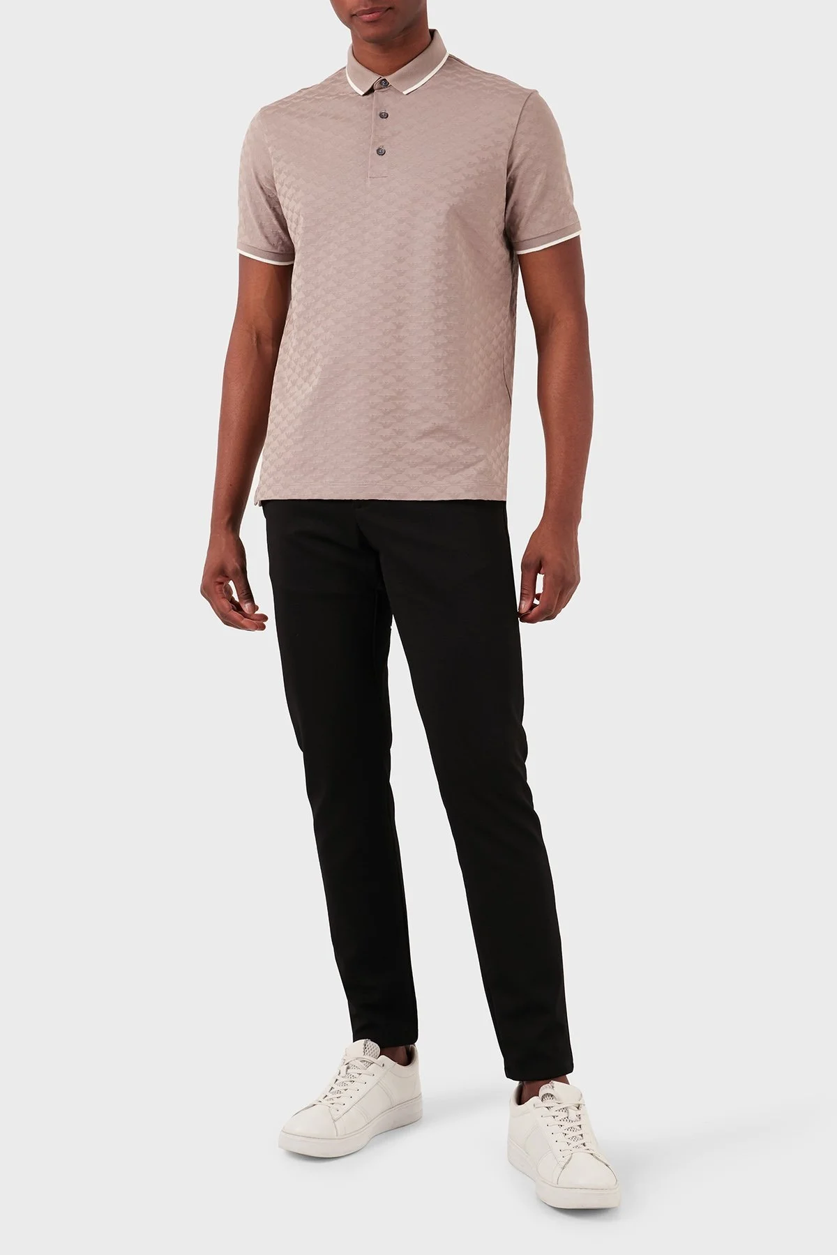 Emporio Armani Pamuklu Regular Fit Düğmeli Erkek Polo Yaka T Shirt 8N1FP0 1JHWZ 0650 BEJ - 4