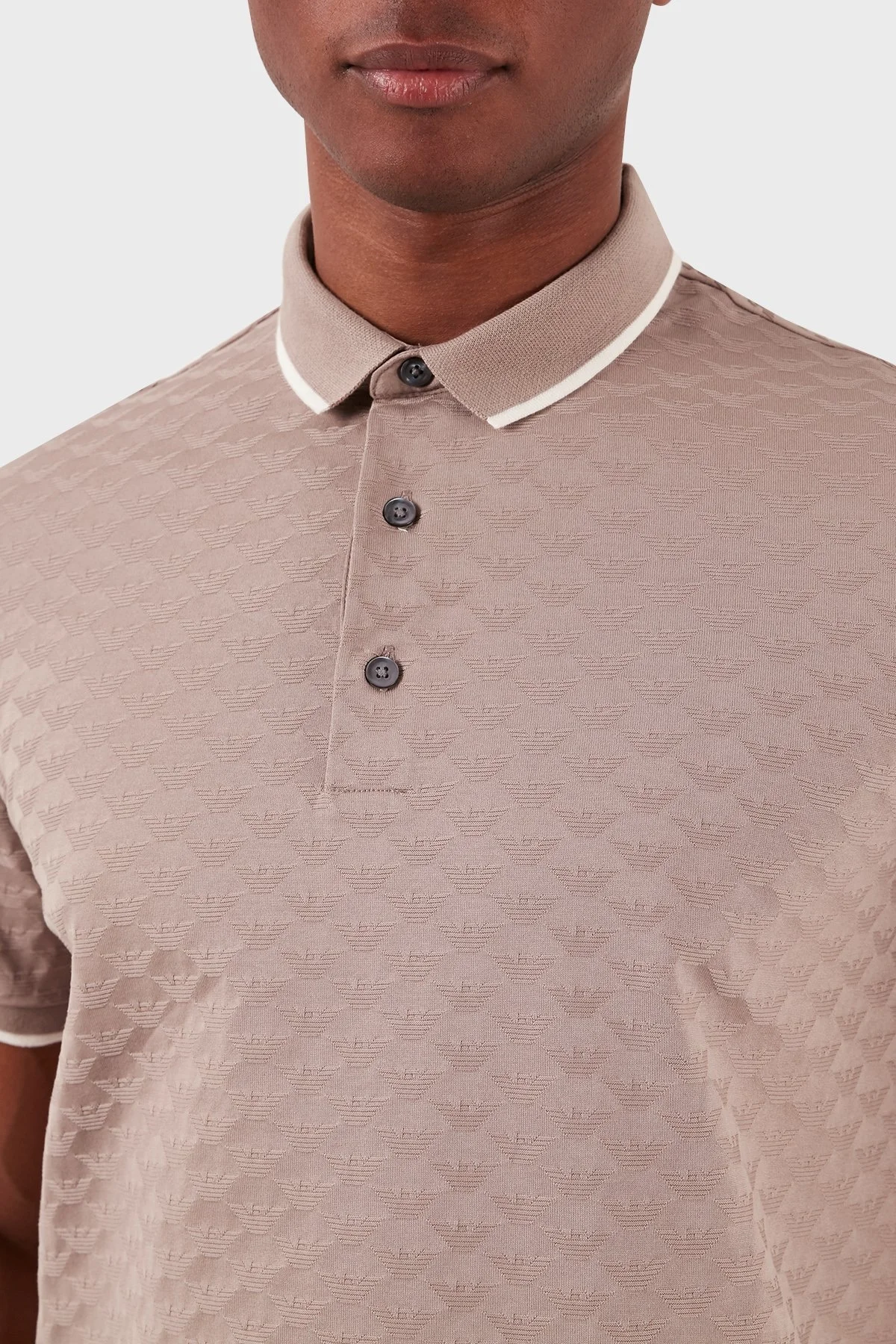 Emporio Armani Pamuklu Regular Fit Düğmeli Erkek Polo Yaka T Shirt 8N1FP0 1JHWZ 0650 BEJ - 5