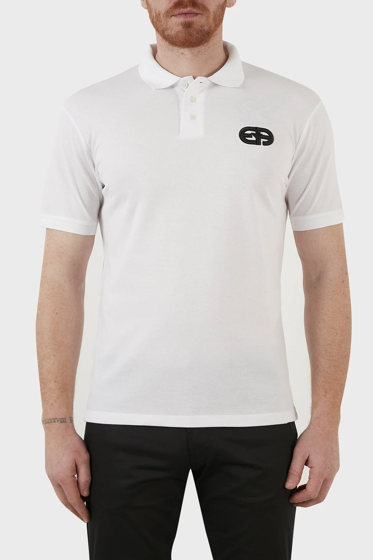 Emporio Armani Pamuklu Regular Fit Düğmeli T Shirt Erkek Polo 3L1FAT 1JTKZ 0100 BEYAZ - 1