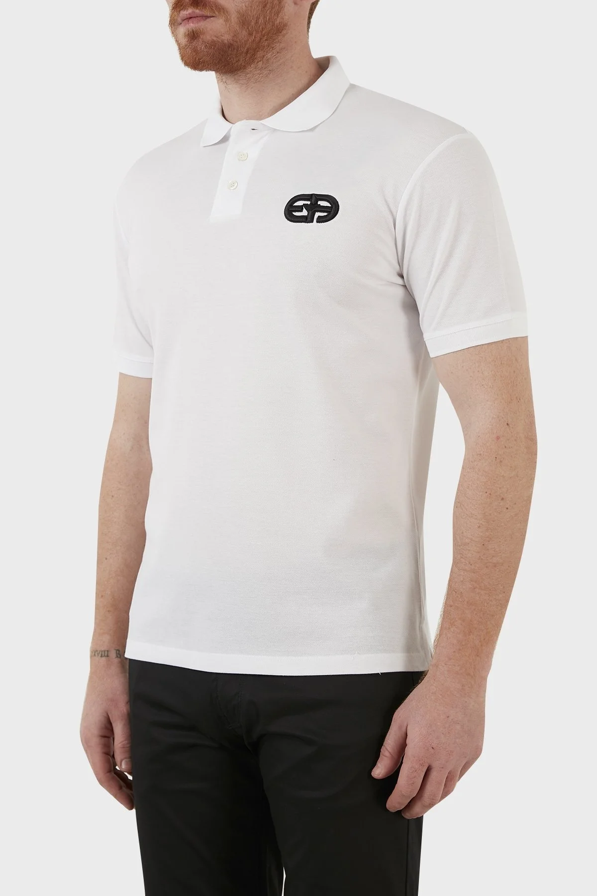 Emporio Armani Pamuklu Regular Fit Düğmeli T Shirt Erkek Polo 3L1FAT 1JTKZ 0100 BEYAZ - 2