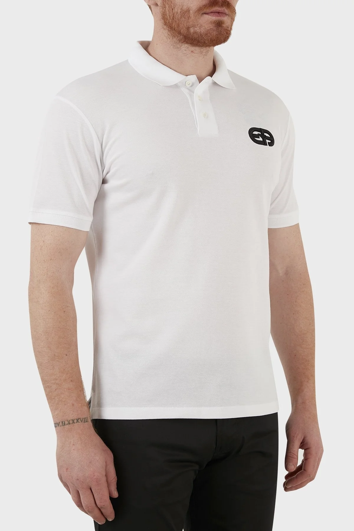 Emporio Armani Pamuklu Regular Fit Düğmeli T Shirt Erkek Polo 3L1FAT 1JTKZ 0100 BEYAZ - 3