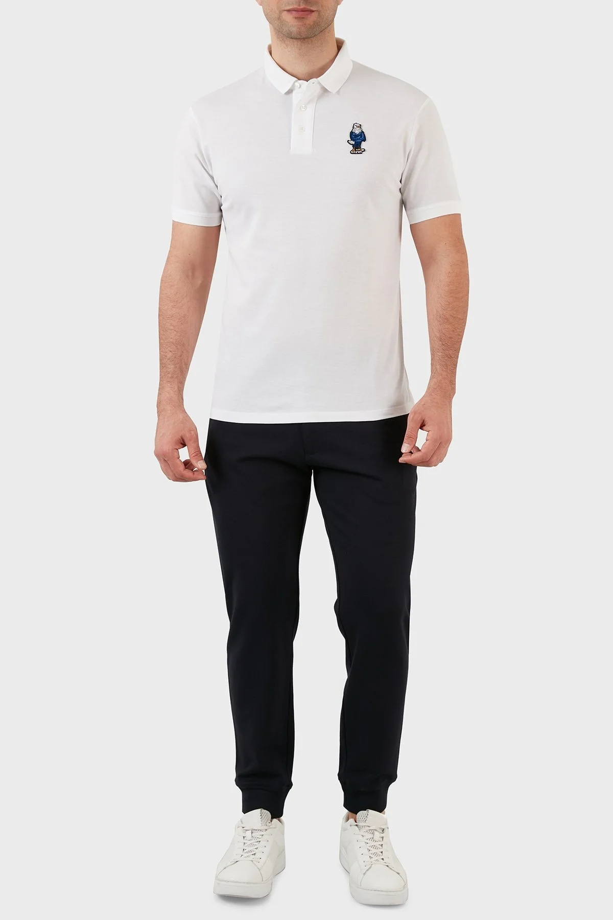Emporio Armani Pamuklu Regular Fit Düğmeli T Shirt Erkek Polo 3L1FAU 1JTKZ 0100 BEYAZ - 2
