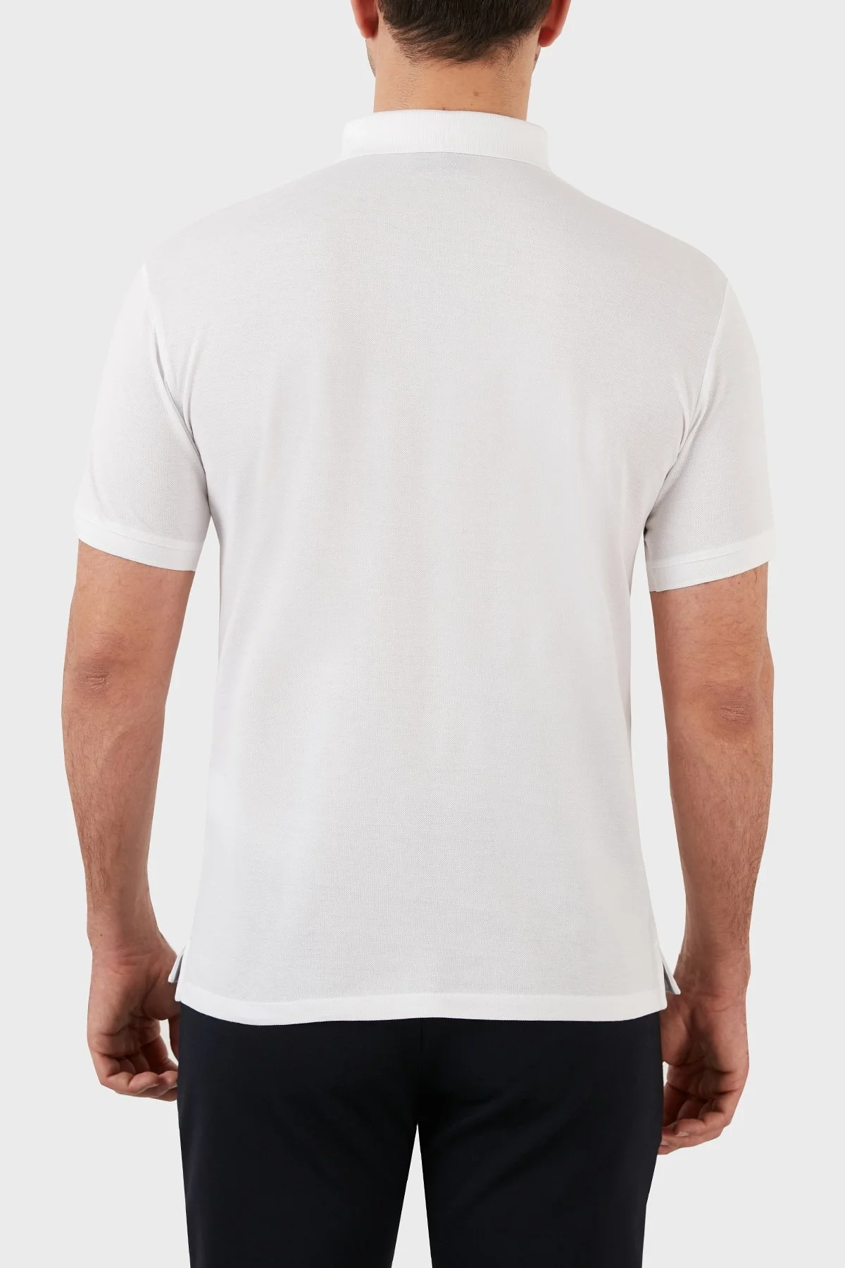 Emporio Armani Pamuklu Regular Fit Düğmeli T Shirt Erkek Polo 3L1FAU 1JTKZ 0100 BEYAZ - 3