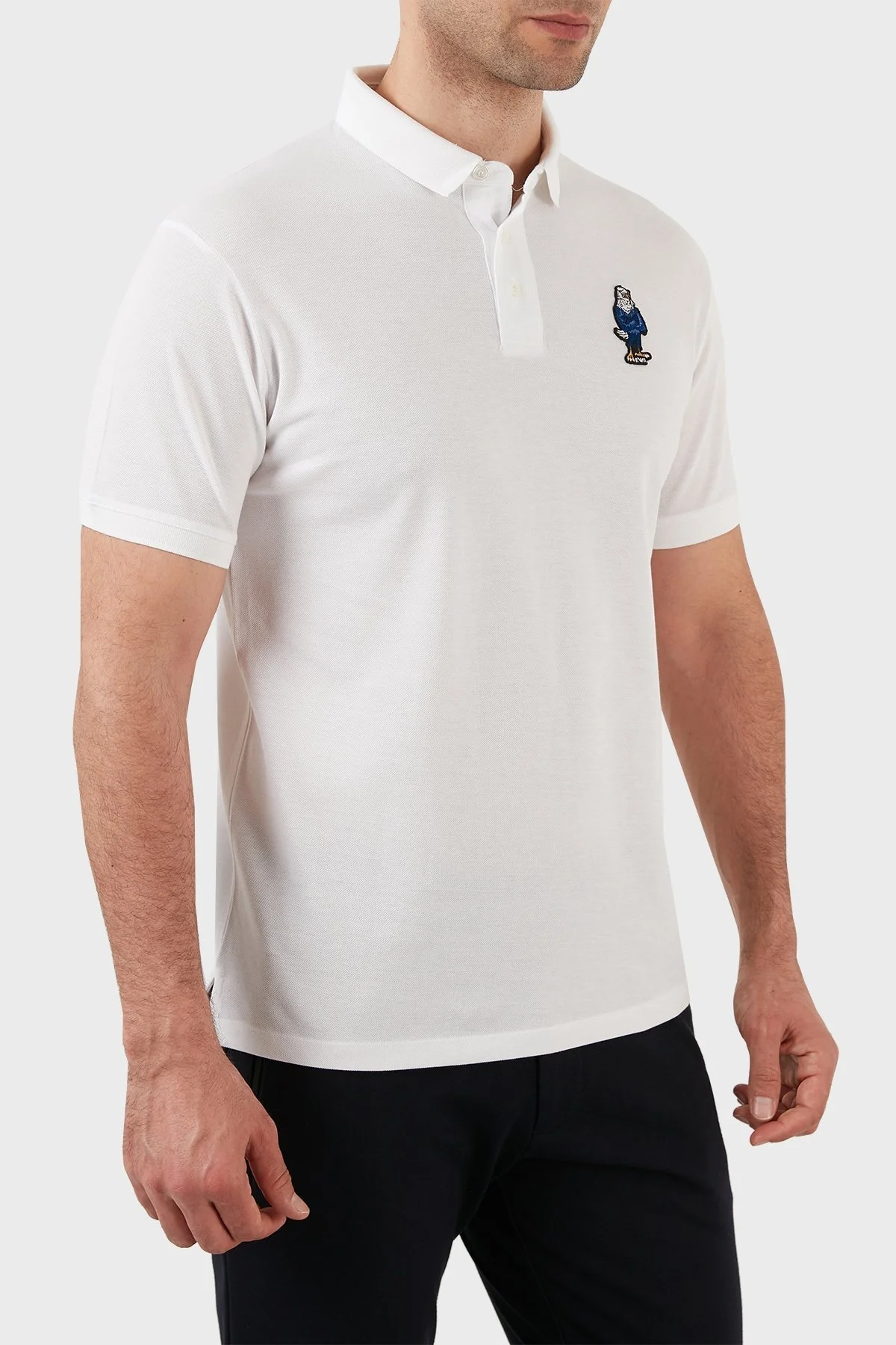 Emporio Armani Pamuklu Regular Fit Düğmeli T Shirt Erkek Polo 3L1FAU 1JTKZ 0100 BEYAZ - 5