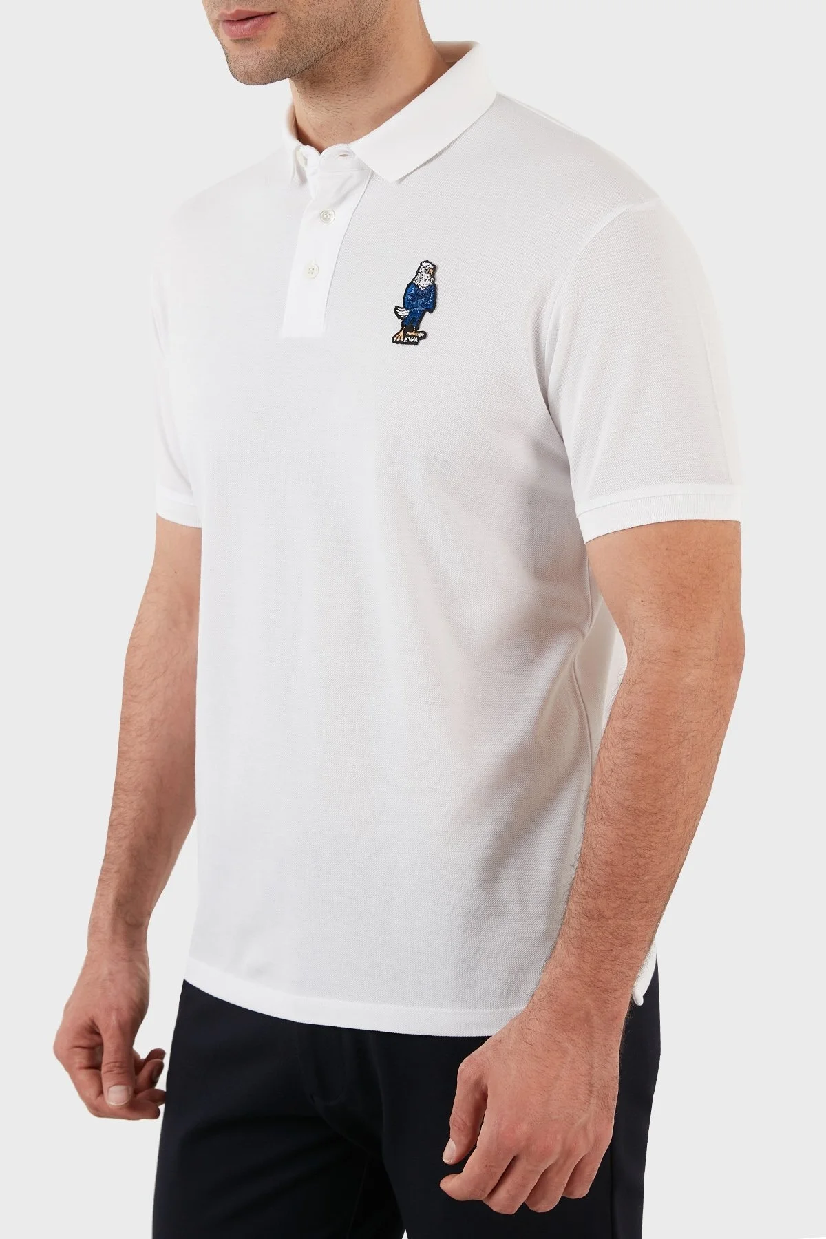 Emporio Armani Pamuklu Regular Fit Düğmeli T Shirt Erkek Polo 3L1FAU 1JTKZ 0100 BEYAZ - 6