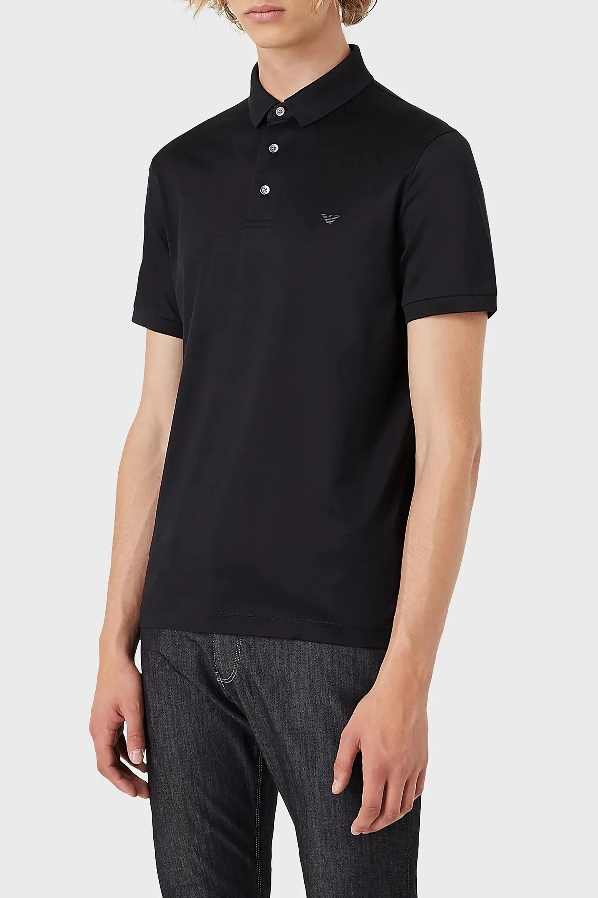 Emporio Armani Pamuklu Regular Fit Düğmeli Erkek Polo Yaka T Shirt 8N1F96 1JUVZ 0920 LACİVERT - 1