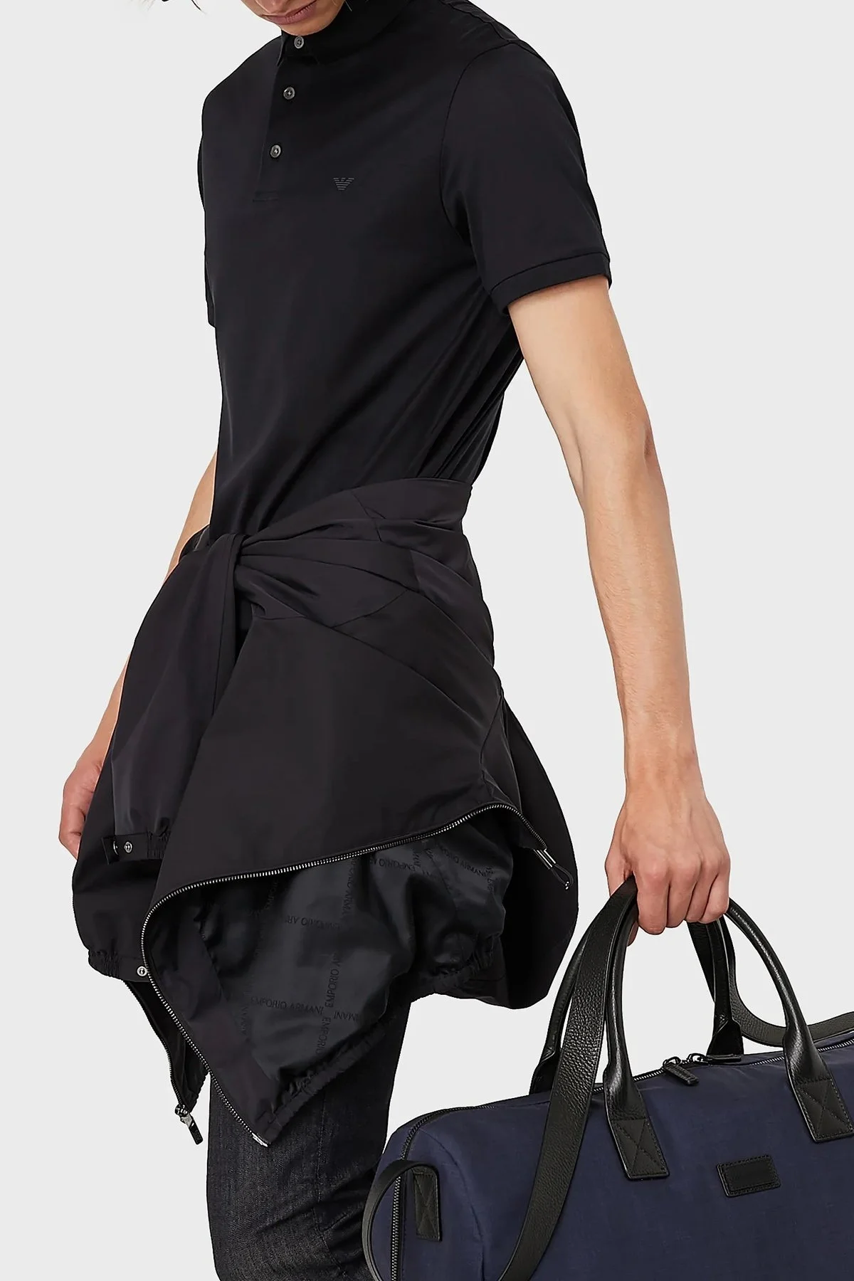 Emporio Armani Pamuklu Regular Fit Düğmeli Erkek Polo Yaka T Shirt 8N1F96 1JUVZ 0920 LACİVERT - 2