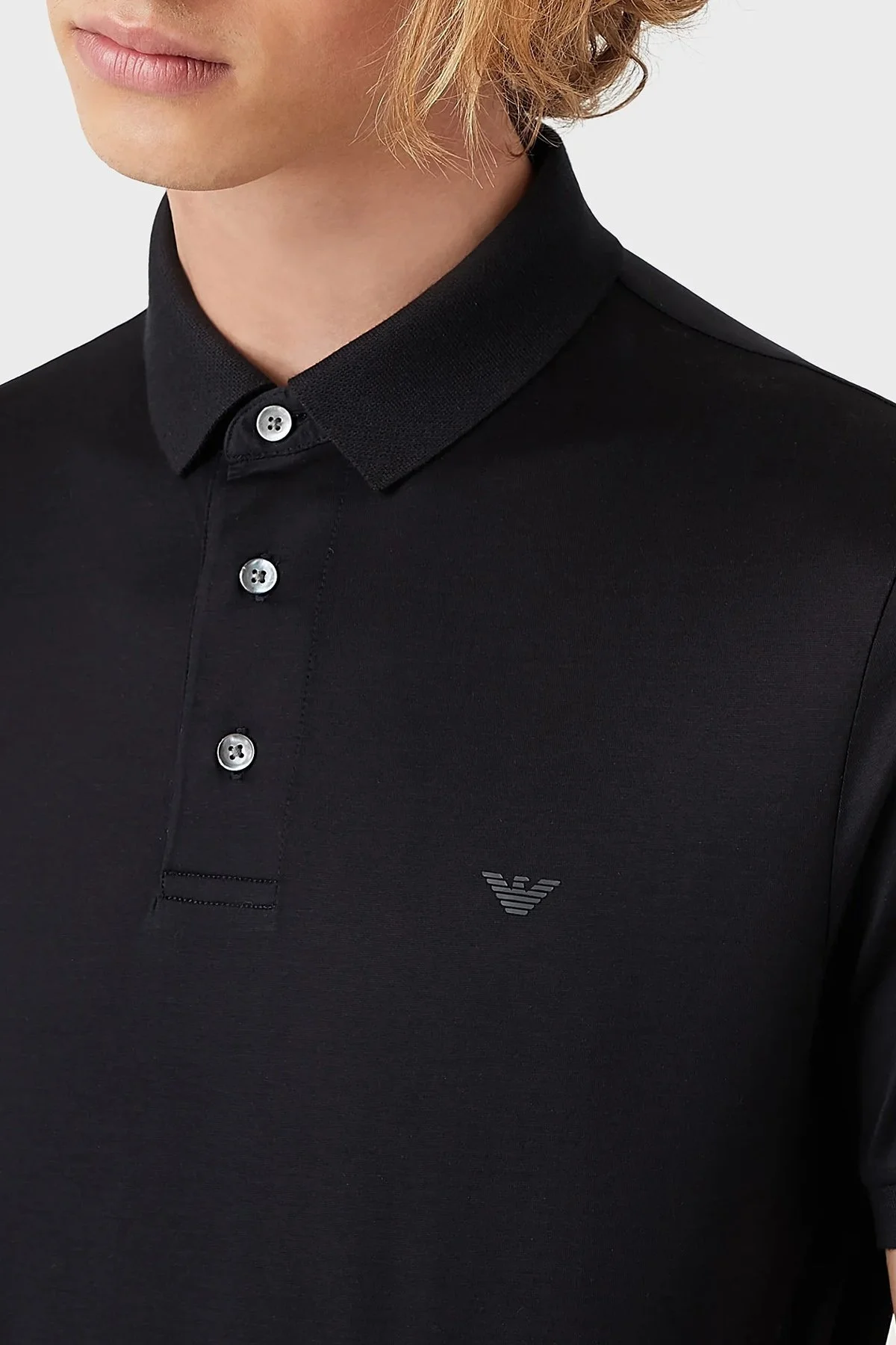 Emporio Armani Pamuklu Regular Fit Düğmeli Erkek Polo Yaka T Shirt 8N1F96 1JUVZ 0920 LACİVERT - 4