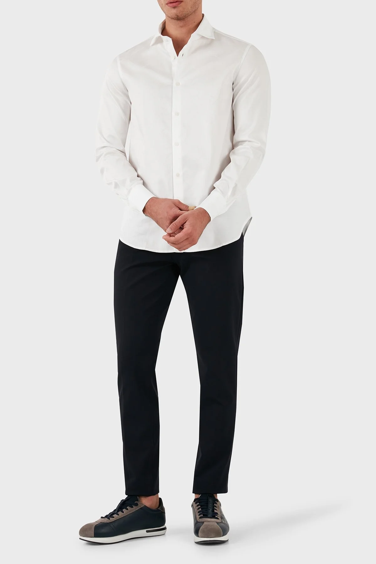 Emporio Armani Pamuklu Regular Fit Erkek Gömlek 6D1C86 1NIUZ F120 BEYAZ - 8