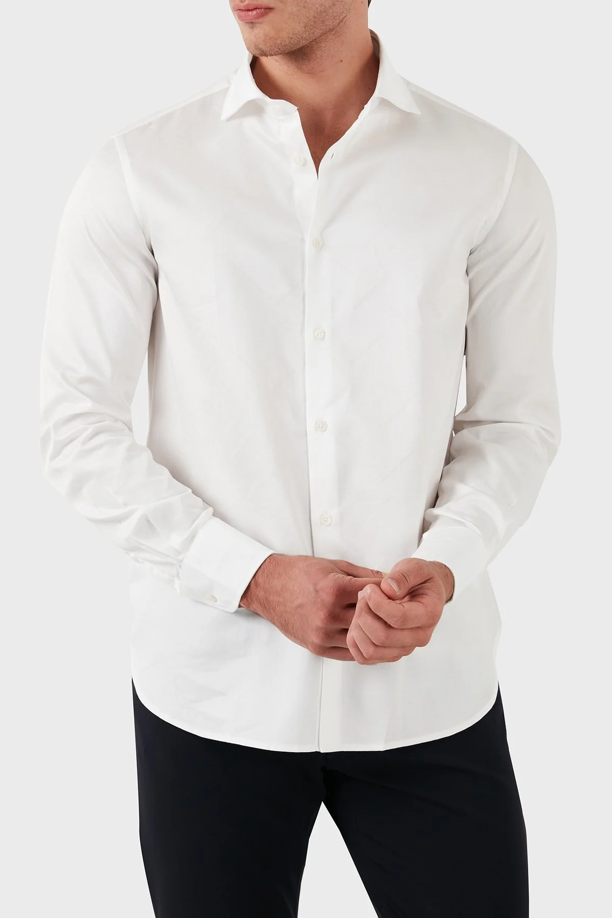 Emporio Armani Pamuklu Regular Fit Erkek Gömlek 6D1C86 1NIUZ F120 BEYAZ - 11