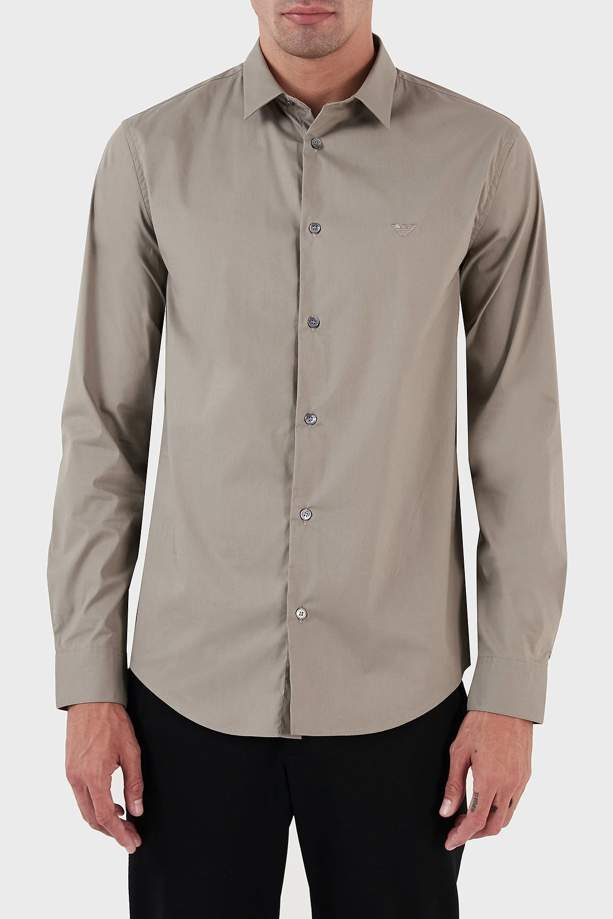 Emporio Armani Pamuklu Regular Fit Erkek Gömlek 8N1C09 1NI9Z 0643 GRİ - 1