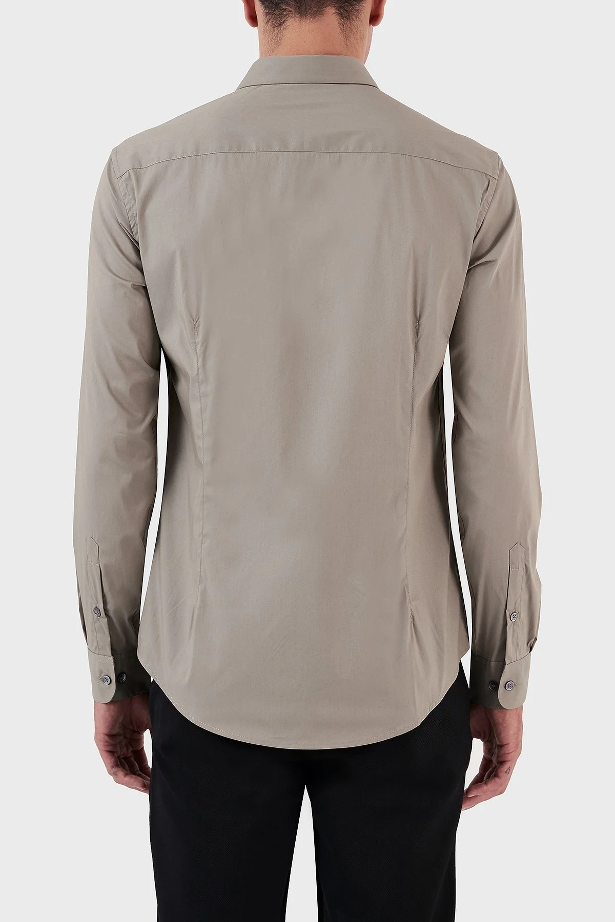 Emporio Armani Pamuklu Regular Fit Erkek Gömlek 8N1C09 1NI9Z 0643 GRİ - 3