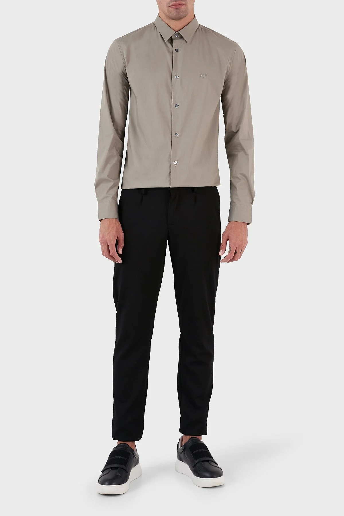 Emporio Armani Pamuklu Regular Fit Erkek Gömlek 8N1C09 1NI9Z 0643 GRİ - 4