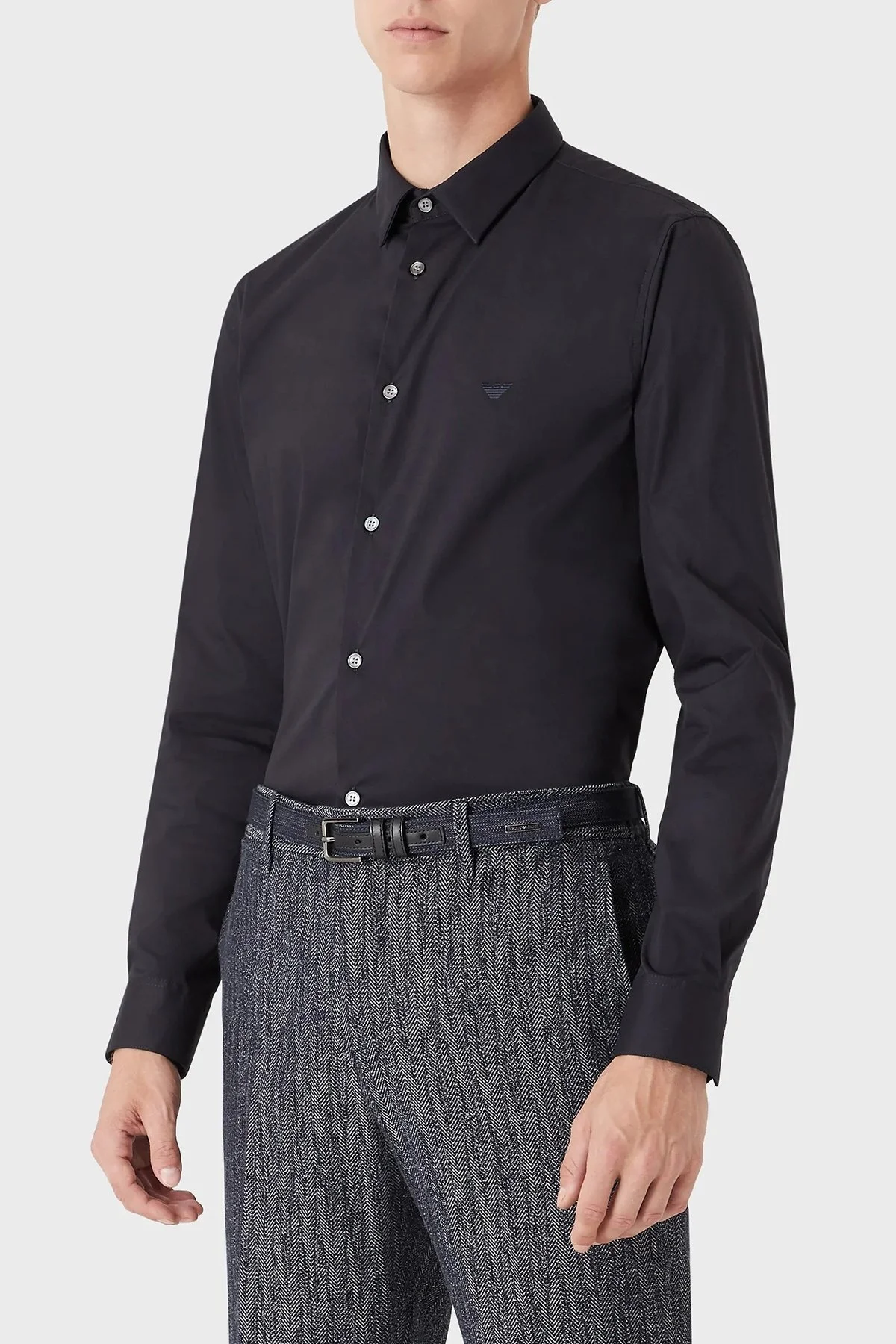 Emporio Armani Pamuklu Regular Fit Erkek Gömlek 8N1C09 1NI9Z 0934 SİYAH - 1