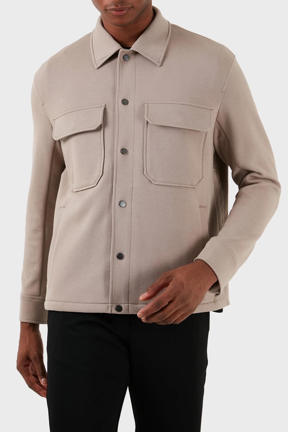 Emporio Armani Pamuklu Regular Fit Erkek Gömlek Ceket 3D1M61 1JOPZ 0650 BEJ - 1