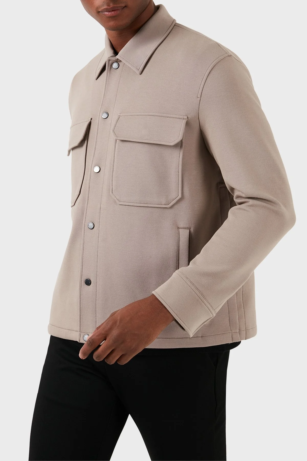Emporio Armani Pamuklu Regular Fit Erkek Gömlek Ceket 3D1M61 1JOPZ 0650 BEJ - 4