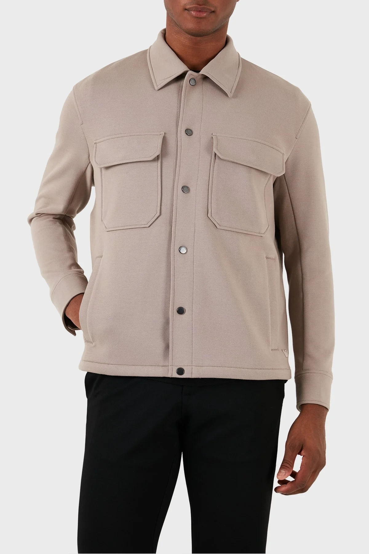 Emporio Armani Pamuklu Regular Fit Erkek Gömlek Ceket 3D1M61 1JOPZ 0650 BEJ - 5