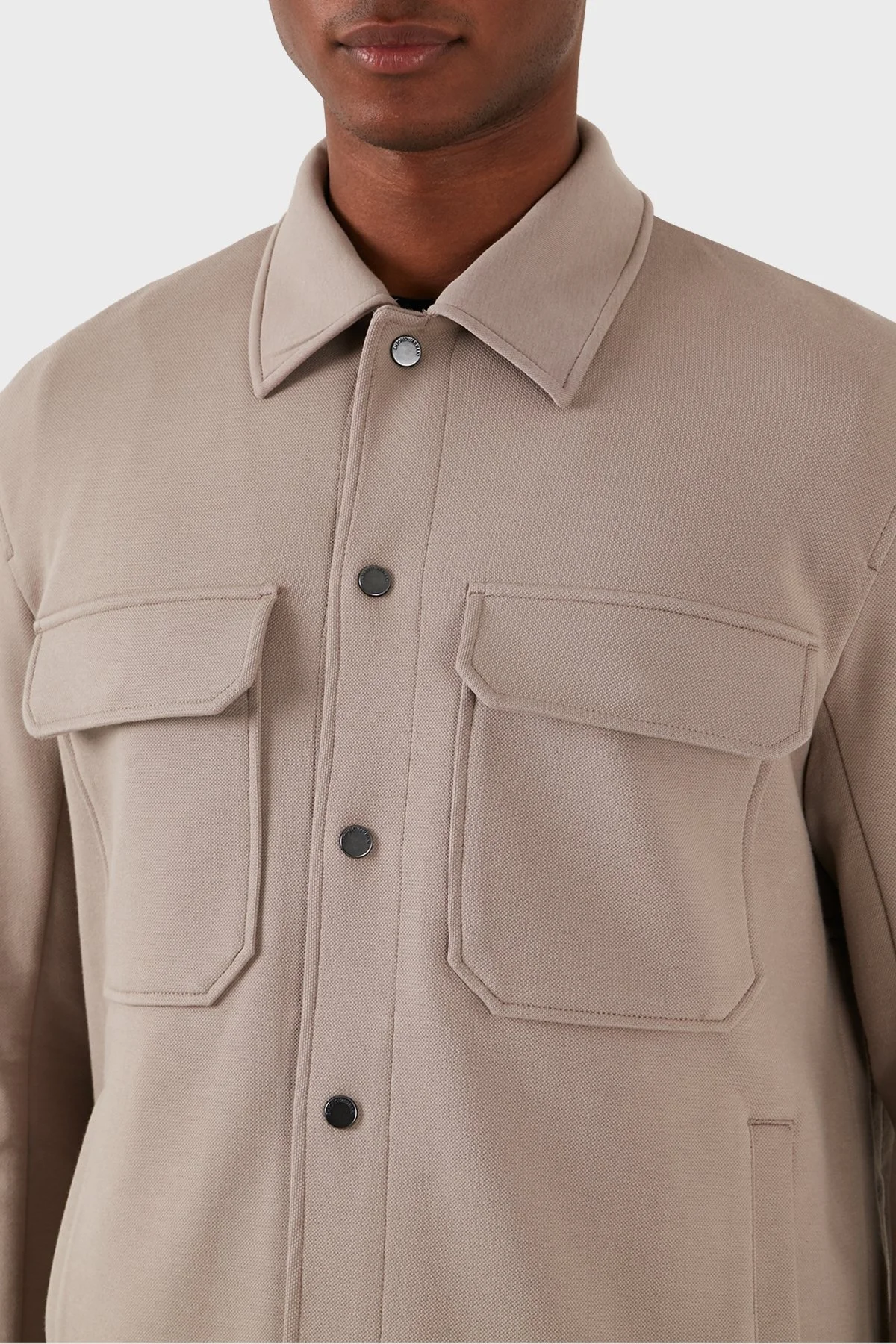 Emporio Armani Pamuklu Regular Fit Erkek Gömlek Ceket 3D1M61 1JOPZ 0650 BEJ - 6