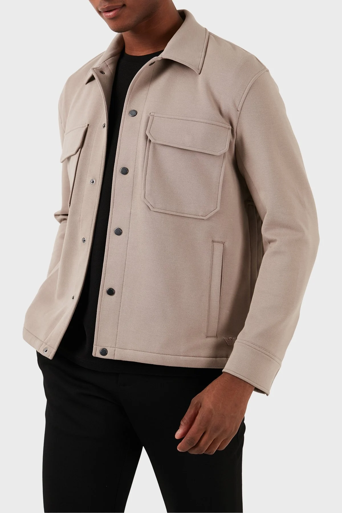 Emporio Armani Pamuklu Regular Fit Erkek Gömlek Ceket 3D1M61 1JOPZ 0650 BEJ - 7