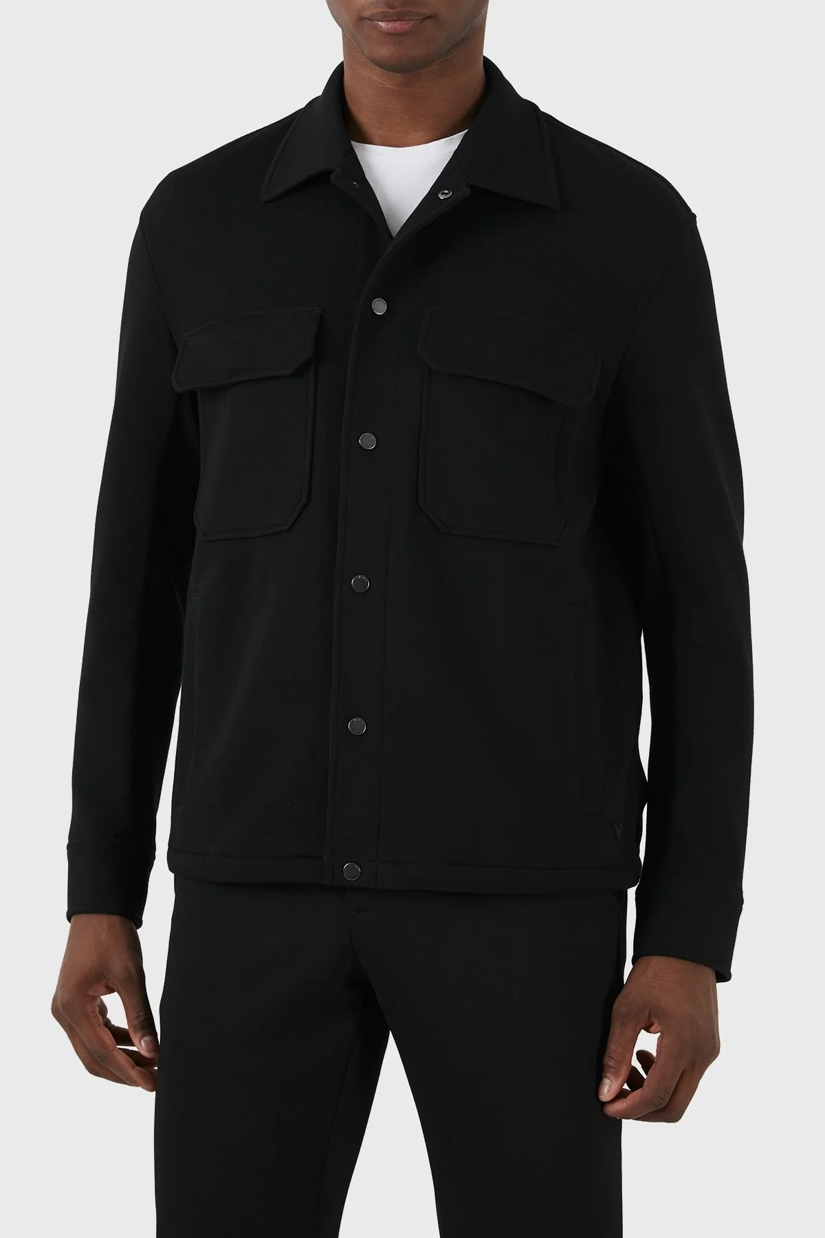 Emporio Armani Pamuklu Regular Fit Erkek Gömlek Ceket 3D1M61 1JOPZ 0999 SİYAH - 1
