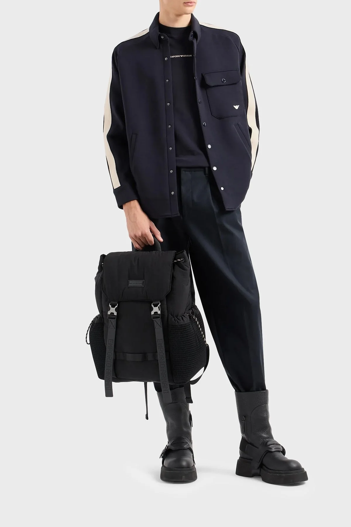 Emporio Armani Pamuklu Regular Fit Erkek Gömlek Ceket 6R1MF4 1JHSZ 0920 LACİVERT - 3