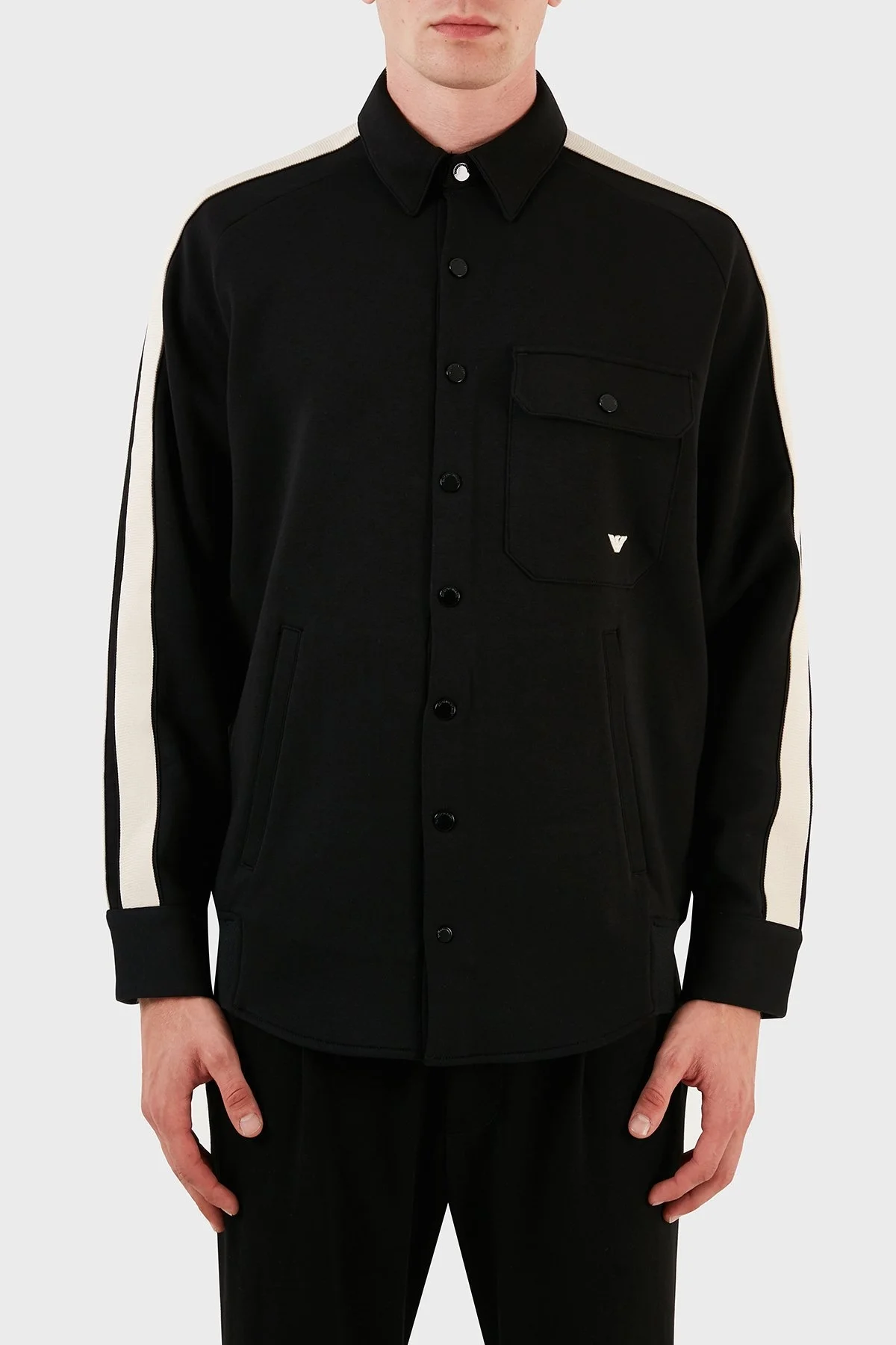 Emporio Armani Pamuklu Regular Fit Erkek Gömlek Ceket 6R1MF4 1JHSZ 0999 SİYAH - 1