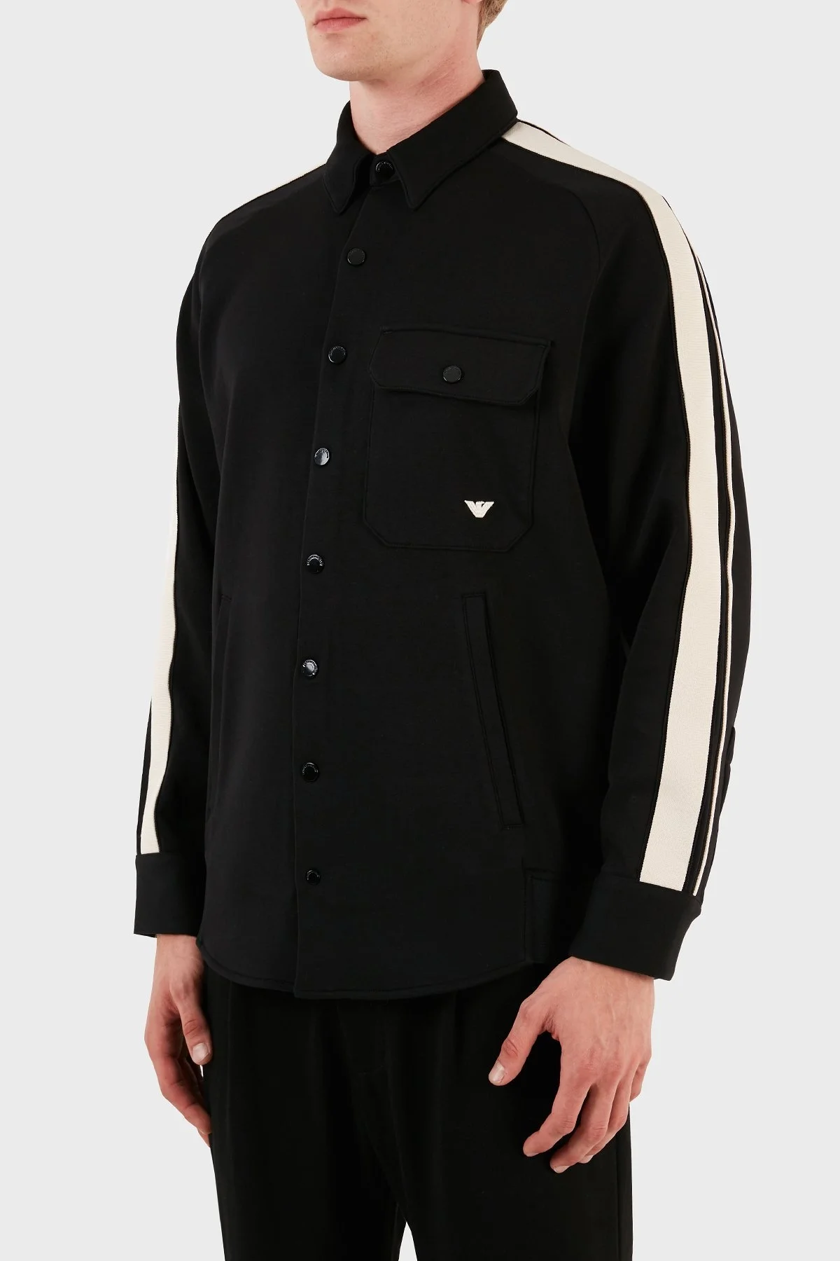 Emporio Armani Pamuklu Regular Fit Erkek Gömlek Ceket 6R1MF4 1JHSZ 0999 SİYAH - 5