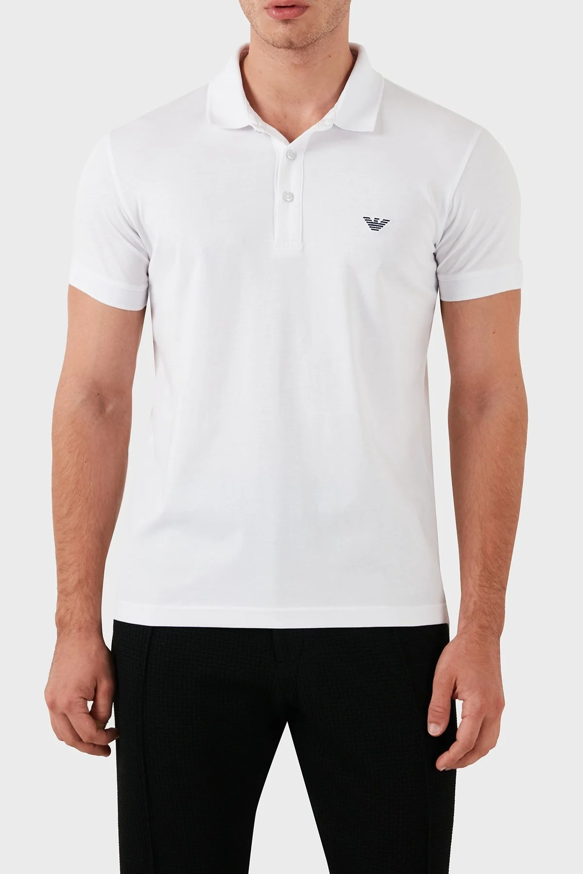 Emporio Armani Pamuklu Regular Fit Erkek Polo Yaka T Shirt 211804 4R482 00010 BEYAZ - 1