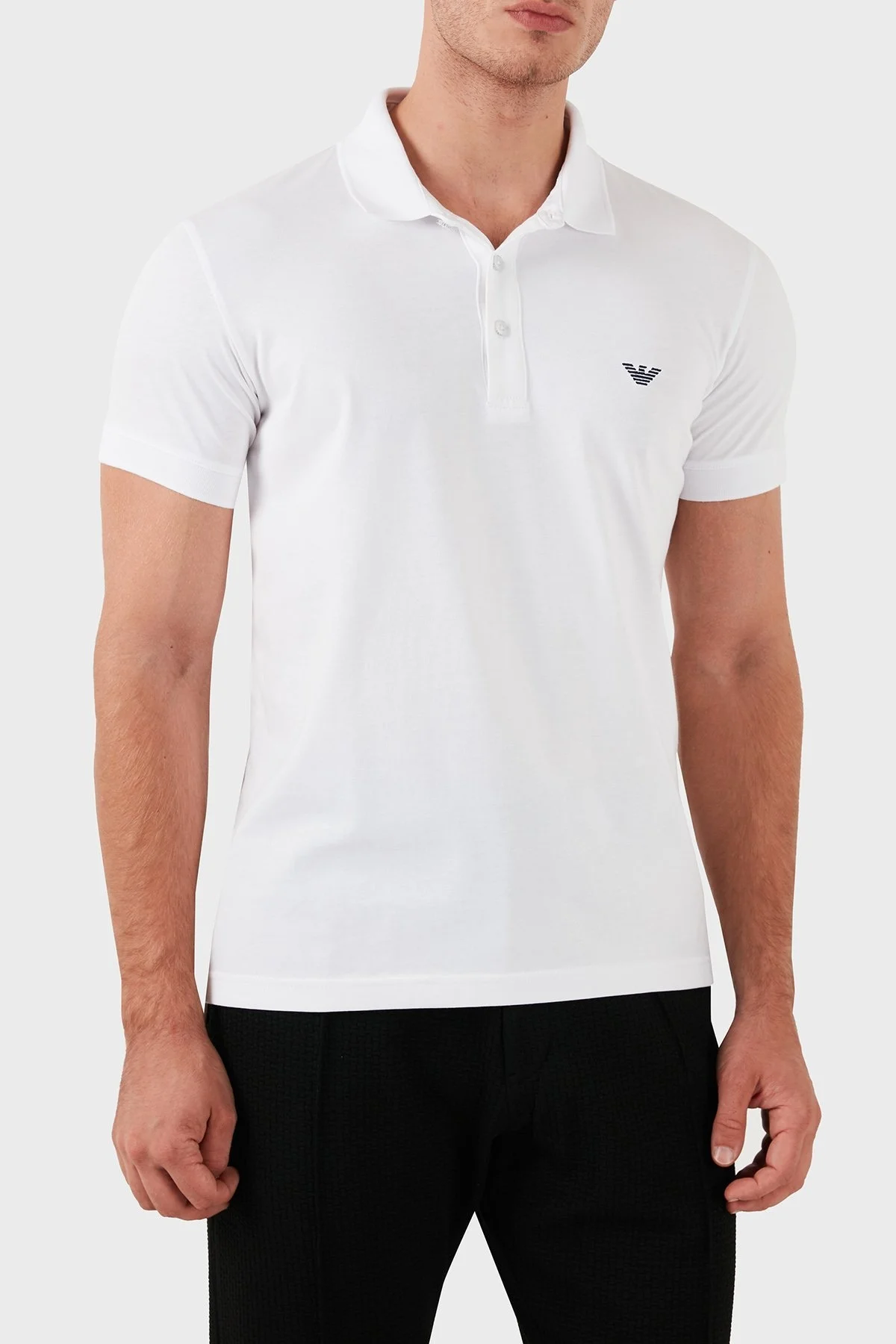 Emporio Armani Pamuklu Regular Fit Erkek Polo Yaka T Shirt 211804 4R482 00010 BEYAZ - 4