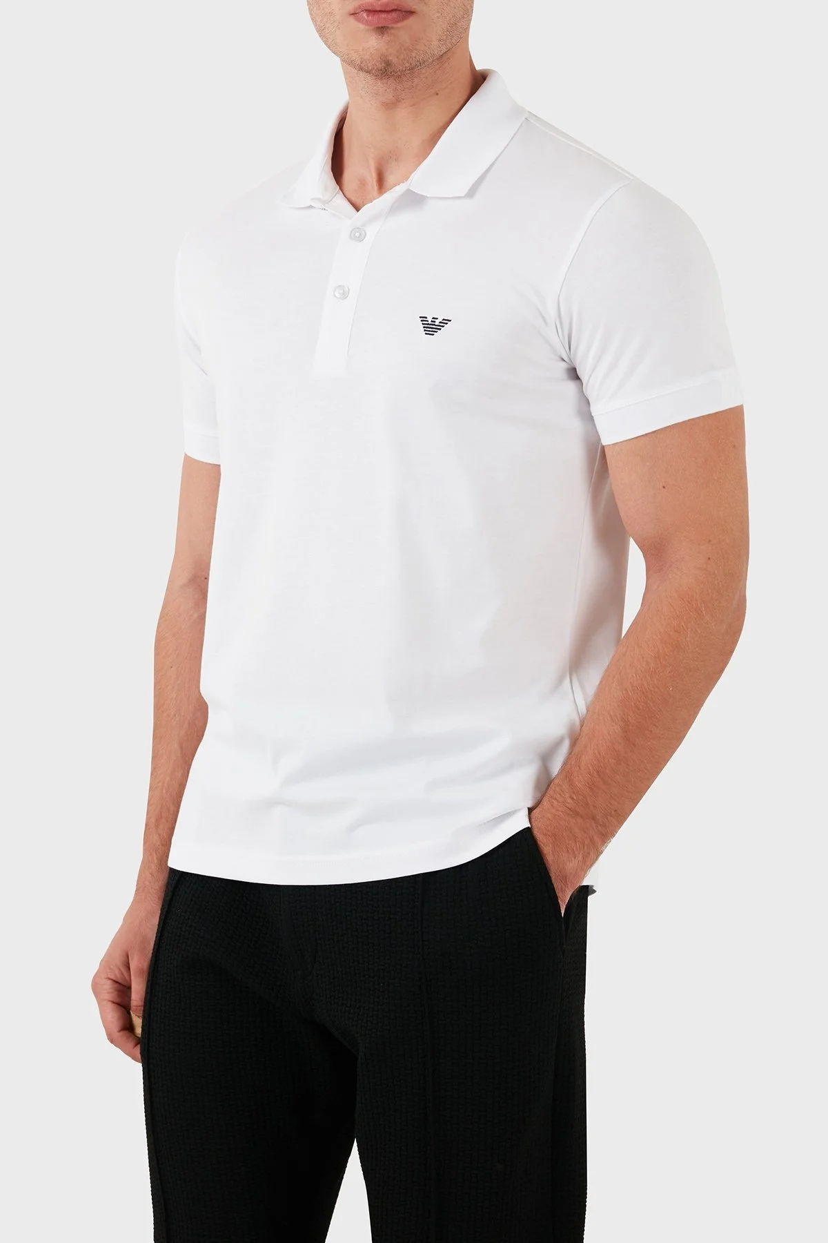 Emporio Armani Pamuklu Regular Fit Erkek Polo Yaka T Shirt 211804 4R482 00010 BEYAZ - 5