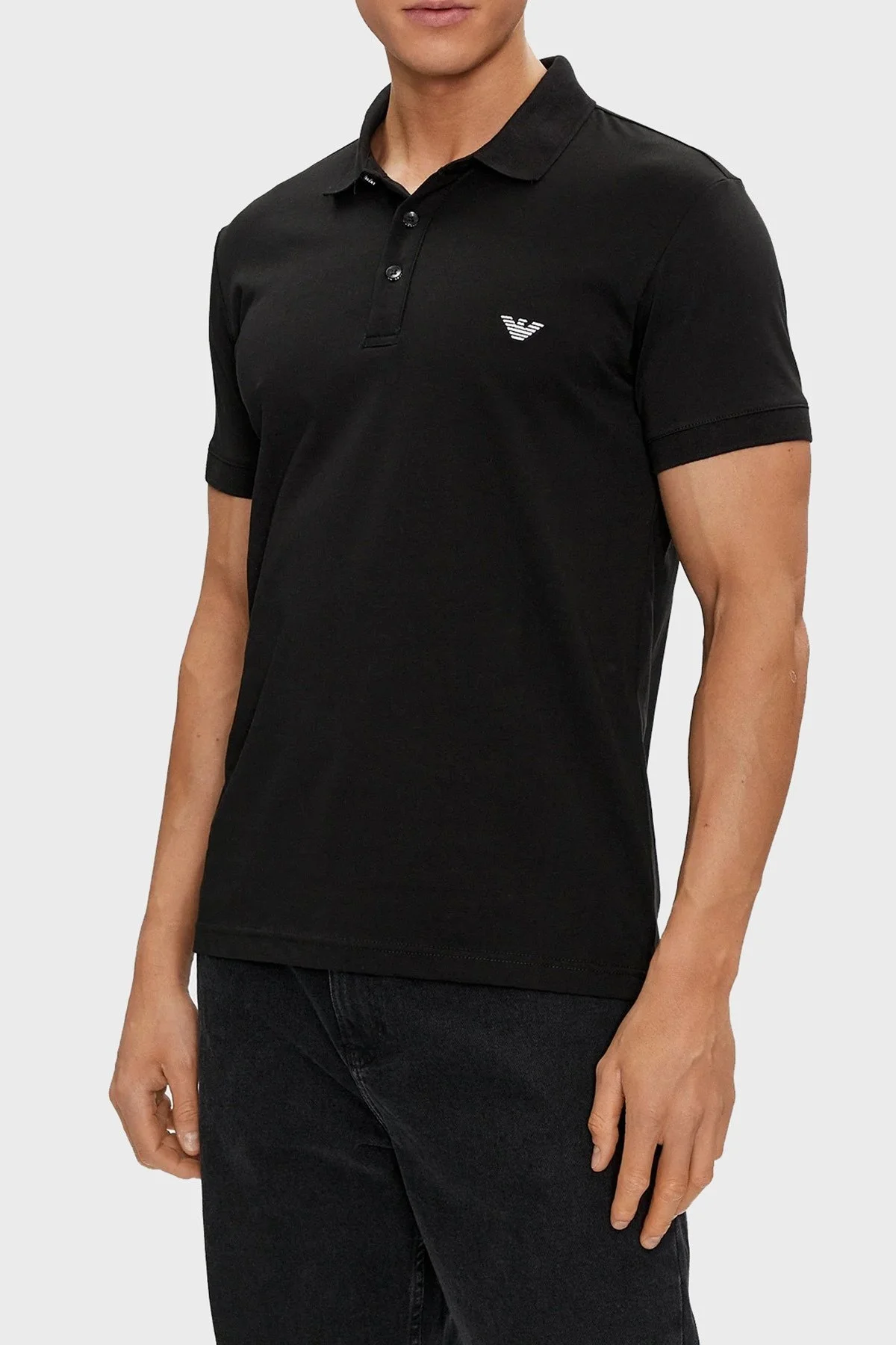 Emporio Armani Pamuklu Regular Fit Erkek Polo Yaka T Shirt 211804 4R482 00020 SİYAH - 1