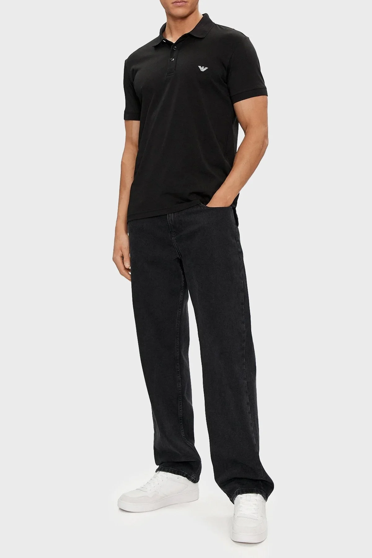 Emporio Armani Pamuklu Regular Fit Erkek Polo Yaka T Shirt 211804 4R482 00020 SİYAH - 3