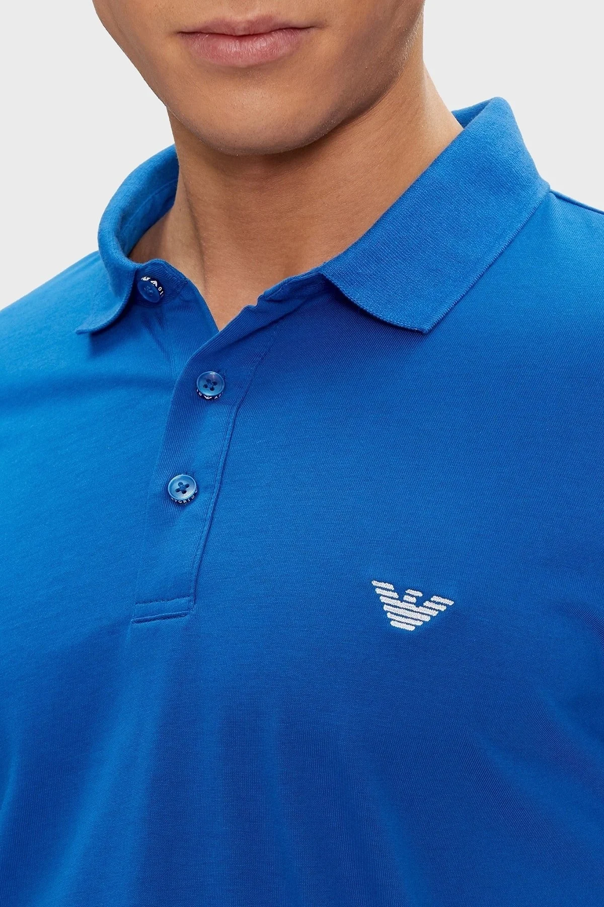 Emporio Armani Pamuklu Regular Fit Erkek Polo Yaka T Shirt 211804 4R482 03233 LACİVERT - 4